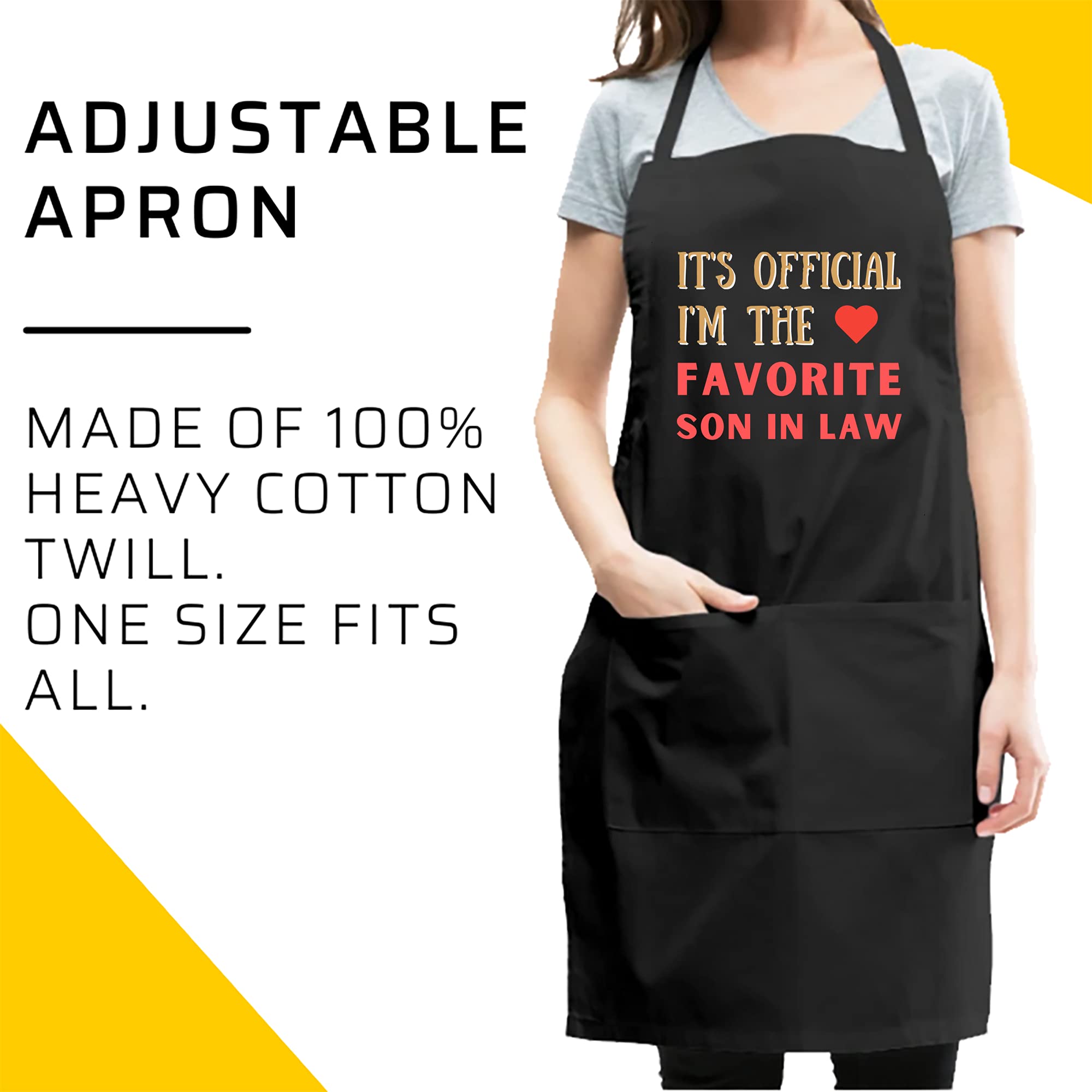 Premium Black Lawyer Apron for Men - Best Son-in-Law Gift, Cooking Apron for BBQ & Kitchen Decor - Ideal for Grilling, Baking & Home Chefs