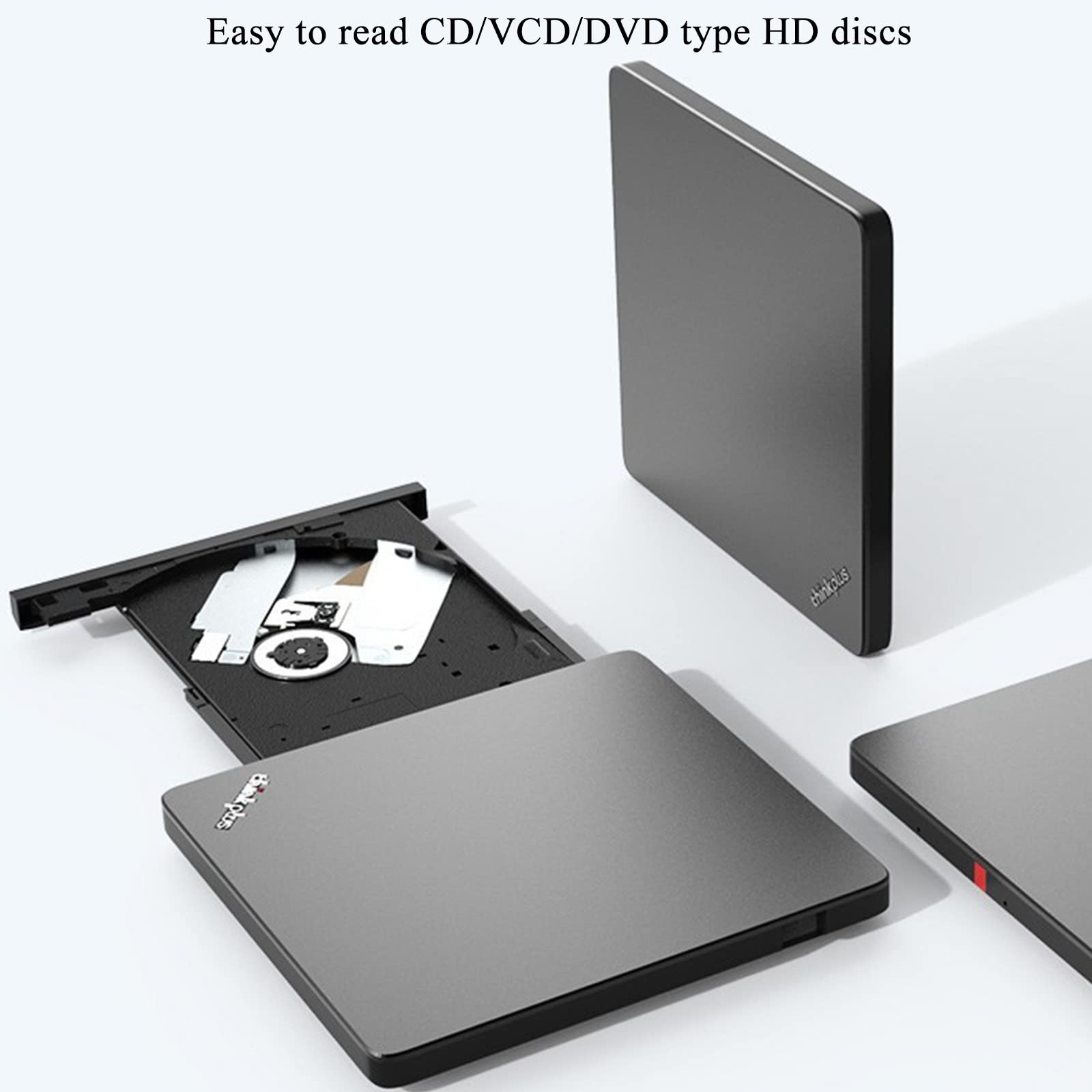 Ultra-Thin USB C External DVD-RW Drive - Plug & Play USB-C DVD Burner for Laptop, PC, Mac - Portable CD/DVD Player for Movies, Music, Data Backup & Installation