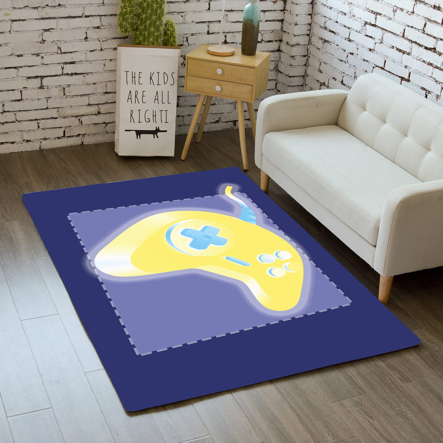 3D Gaming Area Rug for Boys & Teens - Cartoon Video Game Controller Design - 59