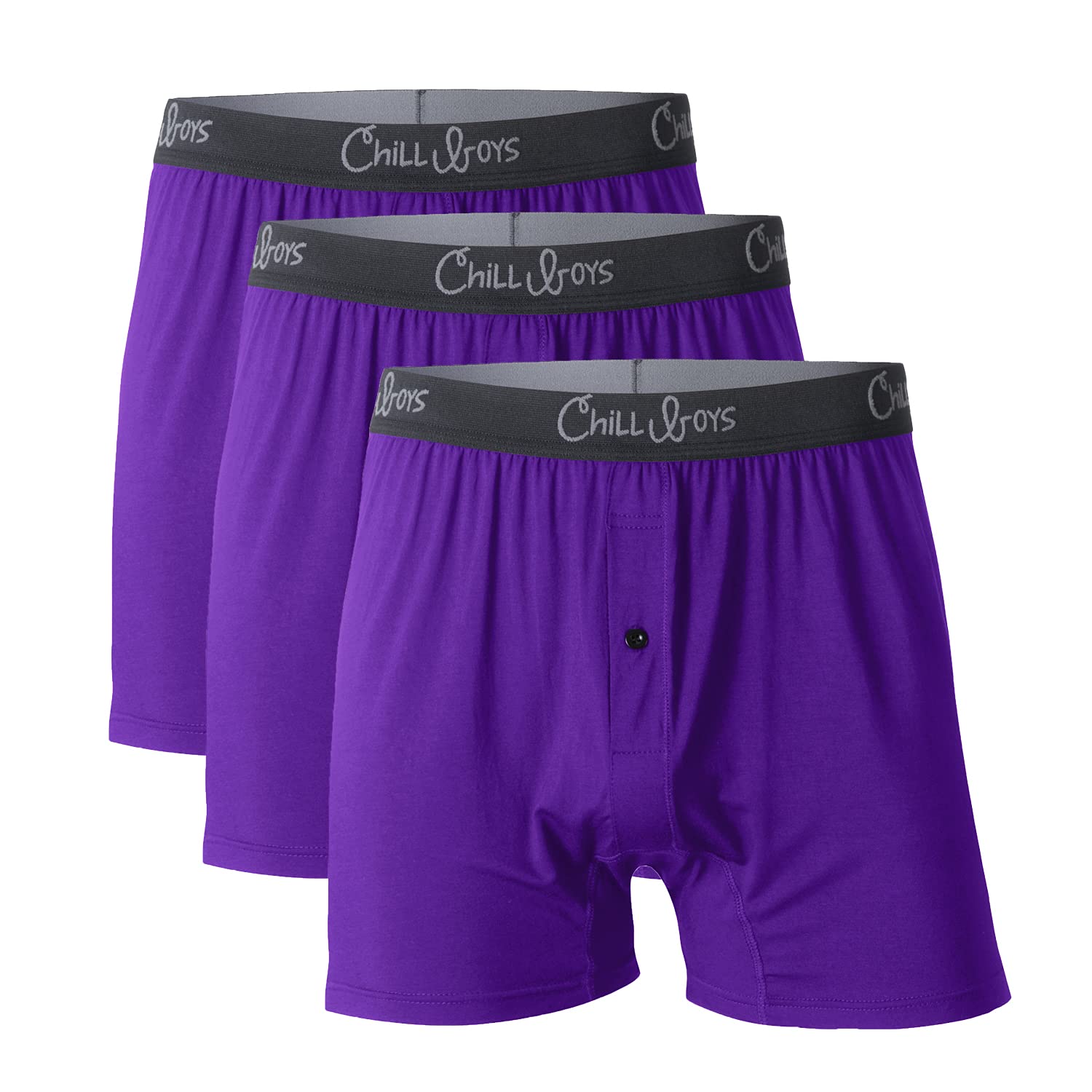 Chill Boys Soft Bamboo Boxer Briefs for Men - Ultra Comfortable & Breathable Men's Underwear - Moisture Wicking Boxer Shorts - Perfect for Sleeping, Lounging & Everyday Wear