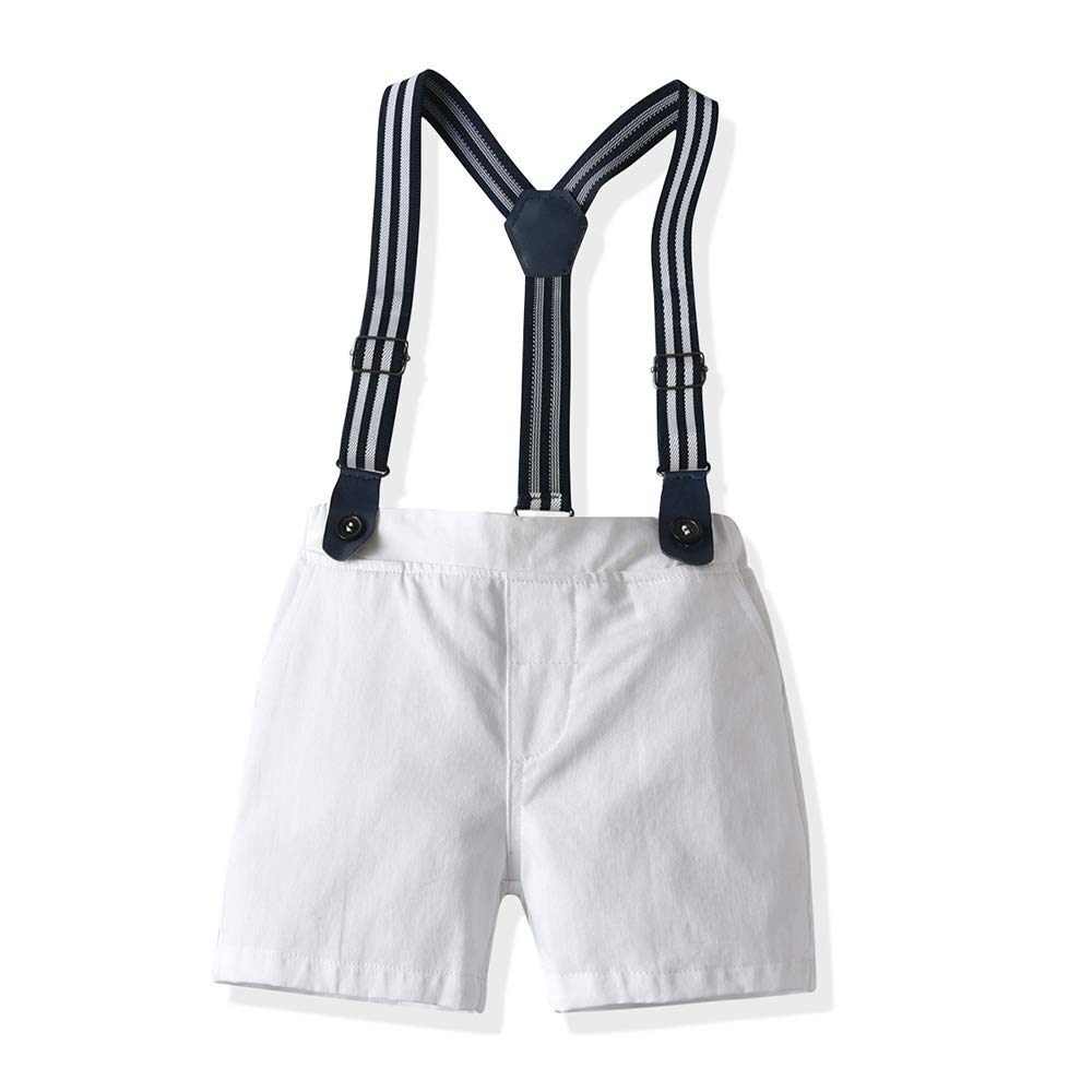 2Pcs Summer Toddler Boys Outfit - Cotton Striped Shirt with Bow Tie & Shorts Suit | Gentleman Style Clothes for Parties, Weddings & Special Occasions