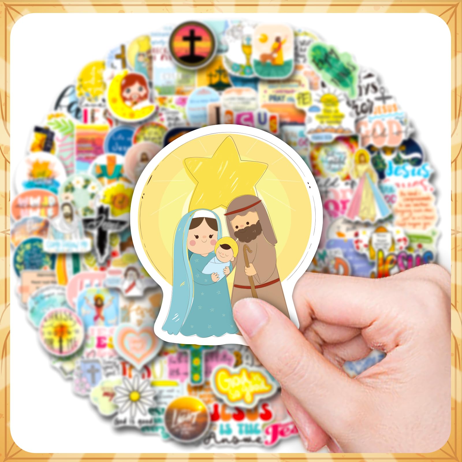 200PCS Jesus Christian Stickers - Religious Bible Verse Vinyl Decals for Kids, Water Bottles, Laptop - Inspirational Faith & Wisdom Words Stickers - Perfect for Sunday School, Bible Study & Christian Gifts
