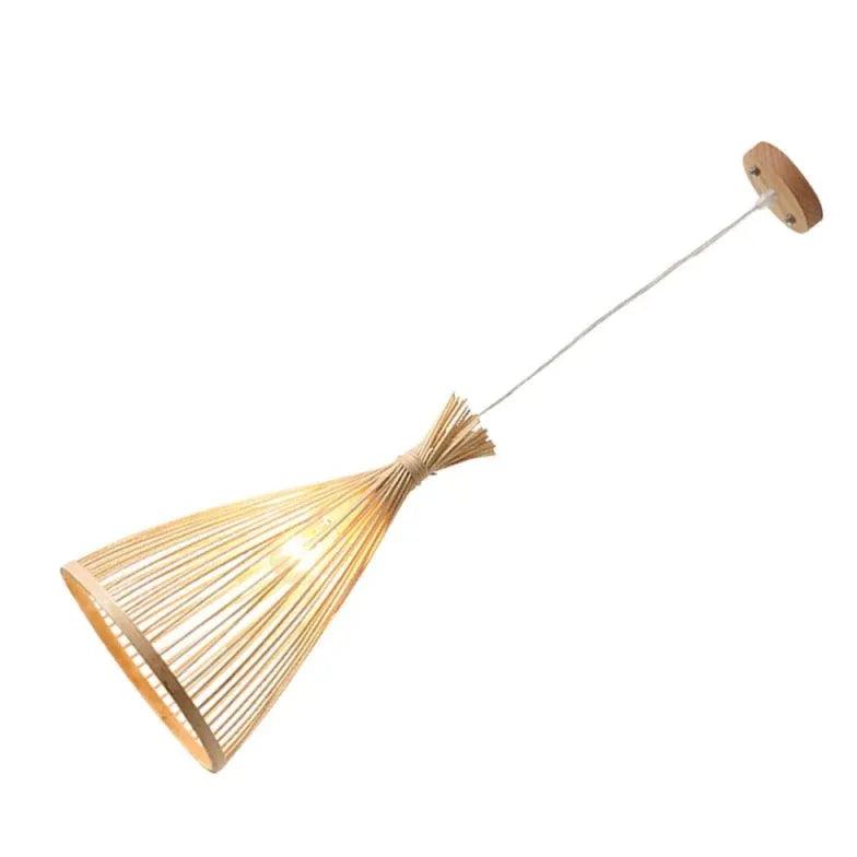 Modern Rattan Pendant Light - Handwoven Natural Fiber Chandelier for Dining Room, Kitchen Island & Bedroom Ceiling Lighting