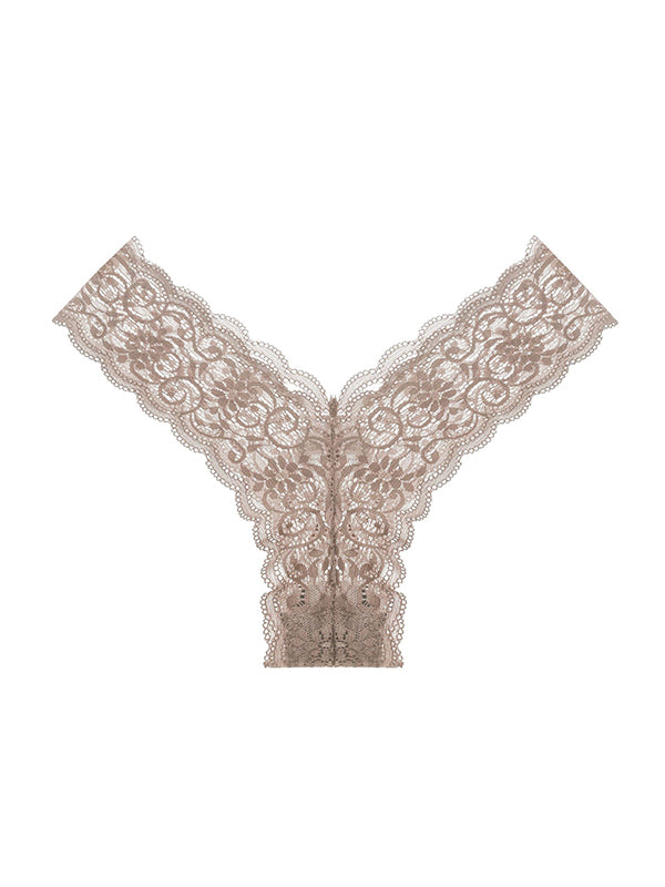 ZASUWA Women's V-Shape Waist Lace T-Back Panties - Sexy Lingerie for Date Night & Special Occasions