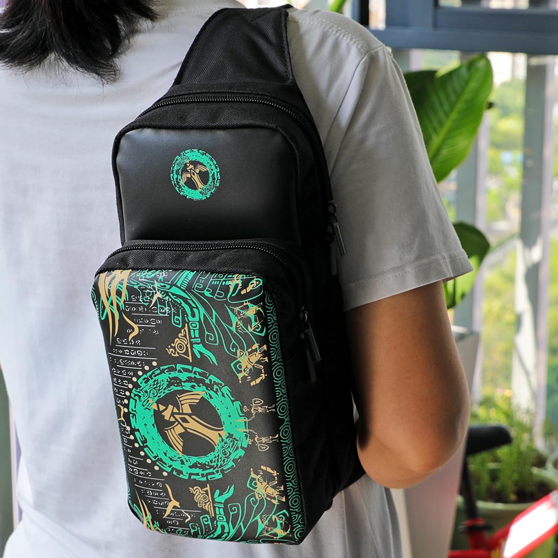 Nintendo Switch/Lite/OLED Travel Bag - Portable Sling Shoulder Crossbody Carrying Case with Game Card Storage & 4 Thumb Grip Caps | Perfect for Zelda Tears of the Kingdom & On-the-Go Gaming Accessories