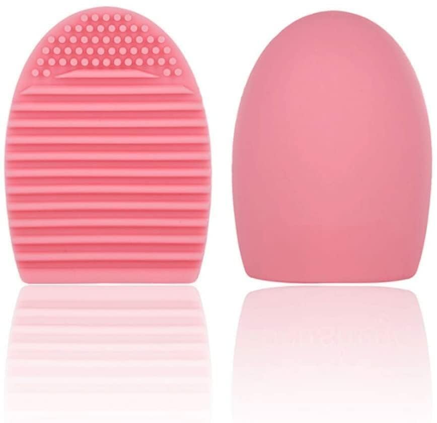 Eco-Friendly Silicone Makeup Brush Cleaner & Dryer - Egg Shape Pink Mapperz Brush Egg | Perfect for Quick Cleaning & Drying Makeup Brushes at Home or Travel