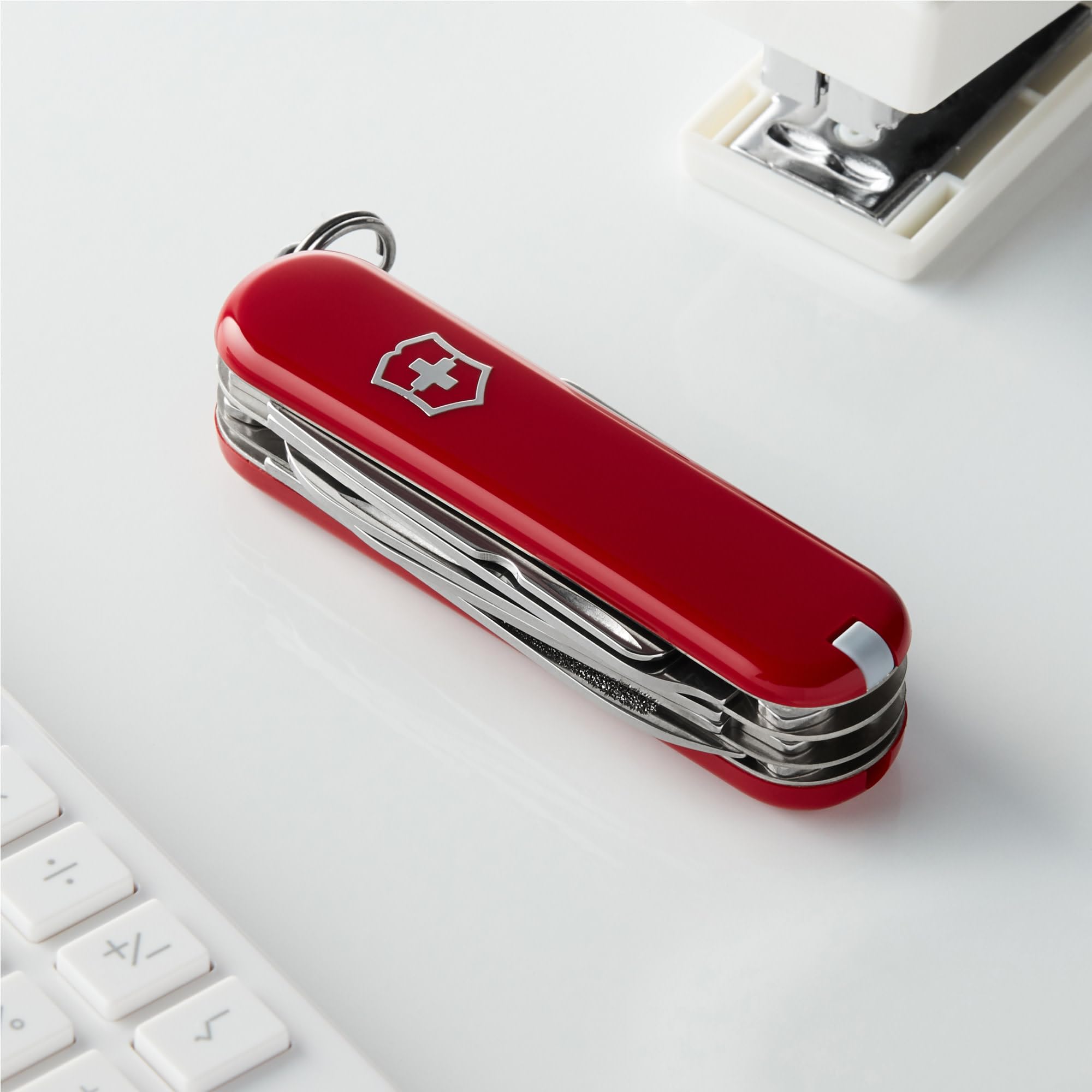 Victorinox Swiss Army Minichamp Pocket Knife - 58mm Red Multi-Tool with Scissors, Nail File & Keyring - Perfect for Camping, Hiking & Everyday Carry (EDC)