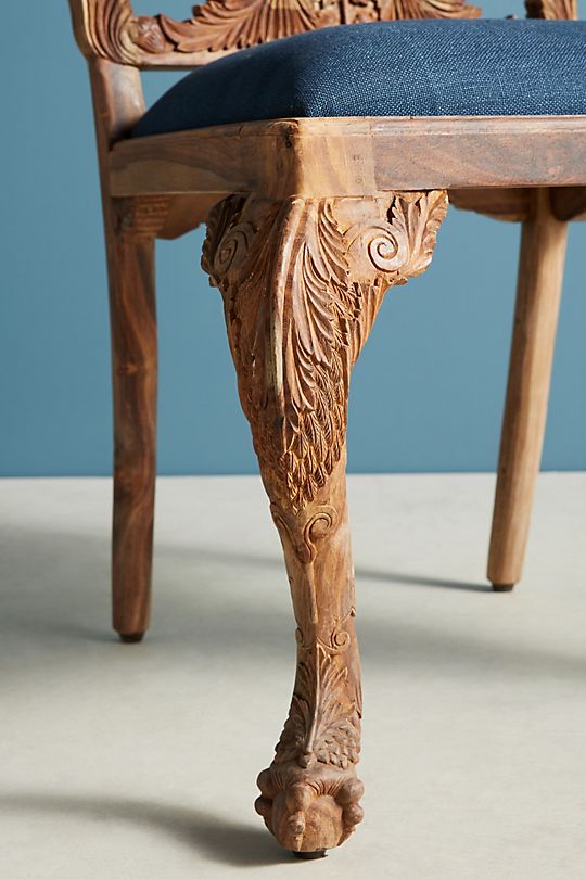 Hand Carved Woodpecker Dining Chair - Solid Wooden Dining Table Chair for Kitchen & Dining Room | Rustic Home Decor & Farmhouse Style Seating