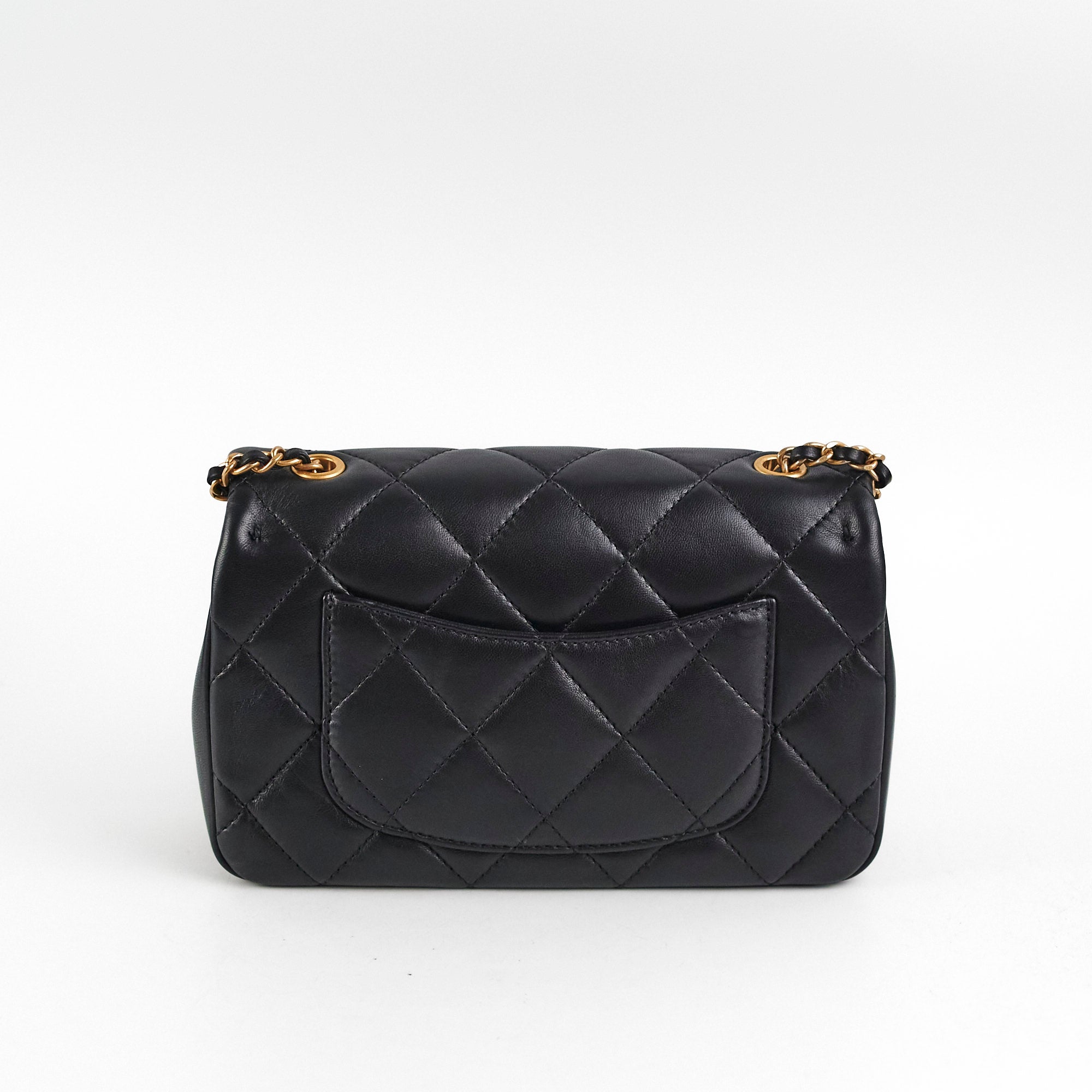 Chanel Mini Rectangular Bag Black Lambskin Leather Crossbody Purse for Women | Luxury Designer Handbag for Evening Parties & Date Nights