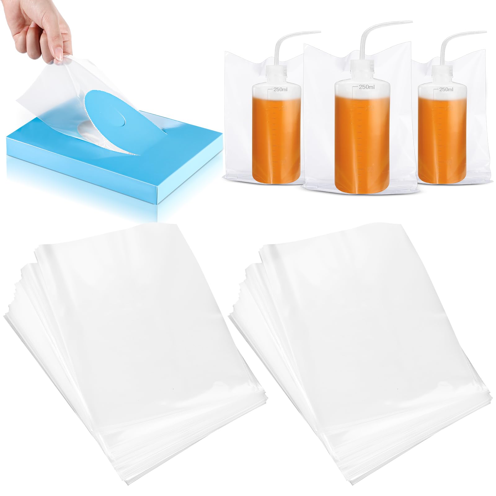 Harloon 500 Pcs Disposable Tattoo Bottle Bags - 6x8 Inch Tattoo Squeeze Bottle Bags, Plastic Cleaning Supply Bags (Transparent) - Perfect for Tattoo Artists, Salon Hygiene & Medical Supplies Storage