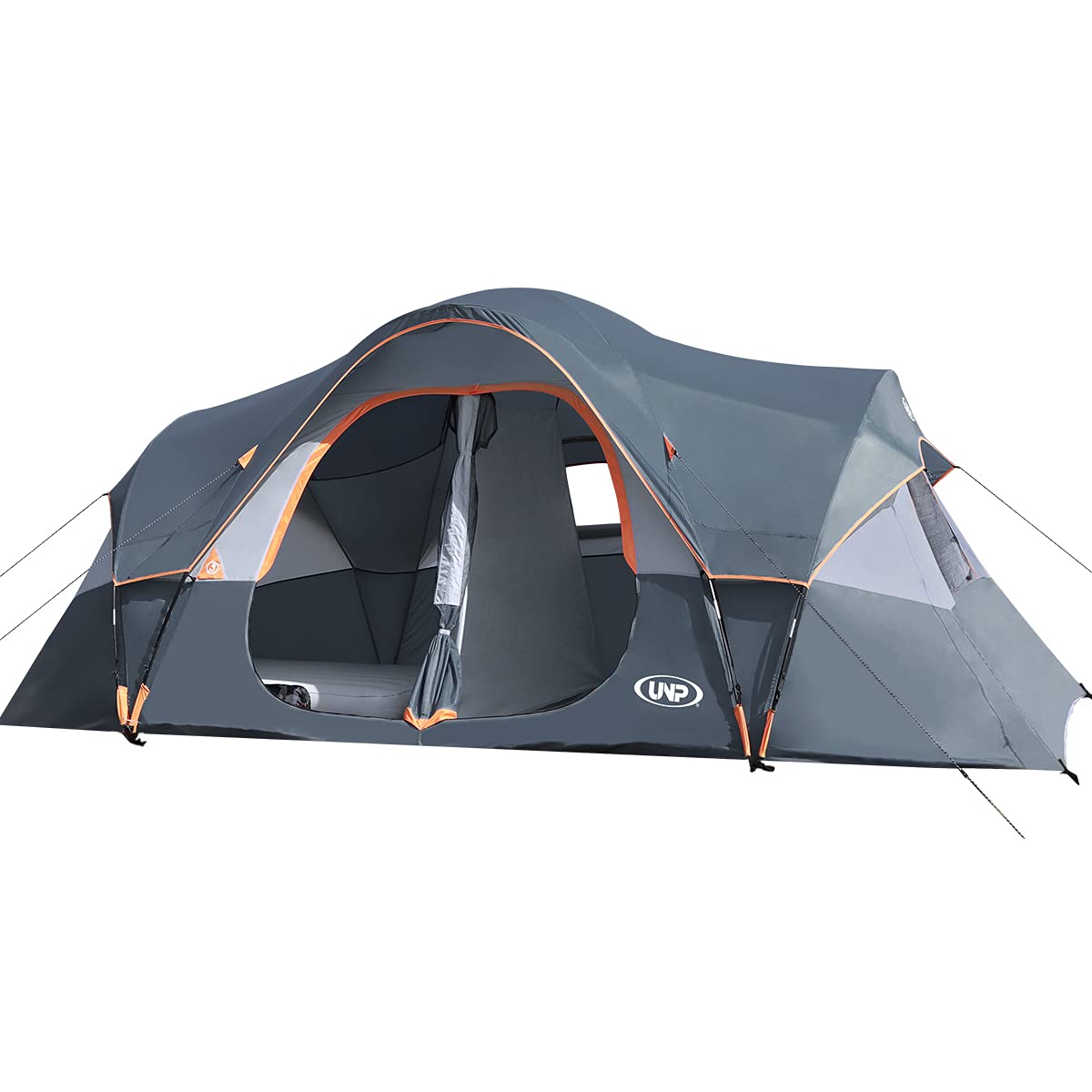 UNP 10-Person Family Camping Tent - Large Easy Setup 2-Room Tent with 5 Mesh Windows, Waterproof & Weather Resistant (18ft x 9ft x 78in) - Perfect for Family Camping, Outdoor Adventures, Music Festivals, and Backyard Parties