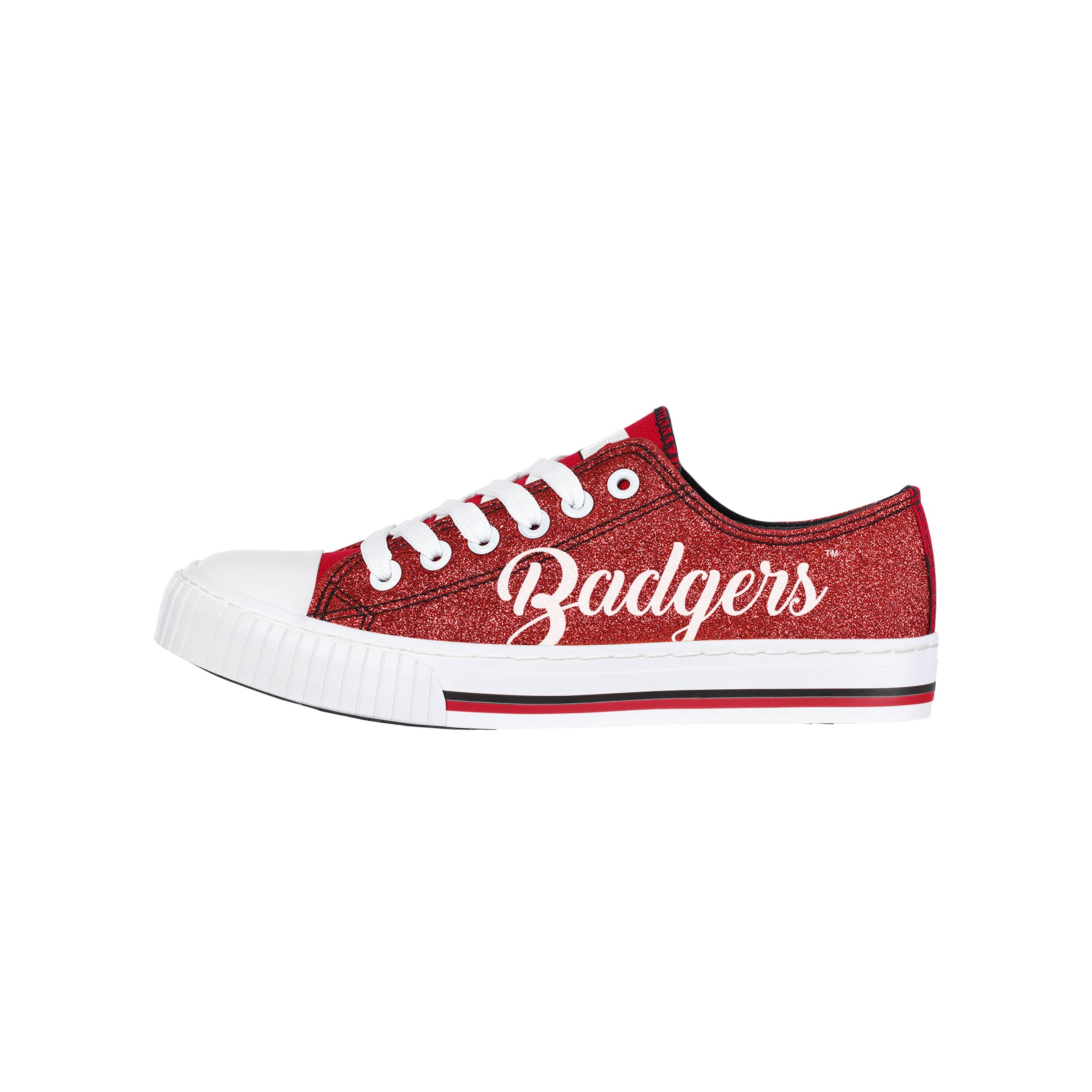 FOCO Women's NCAA College Team Logo Low Top Canvas Sneakers - Comfortable Casual Shoes for School, Sports & Everyday Wear