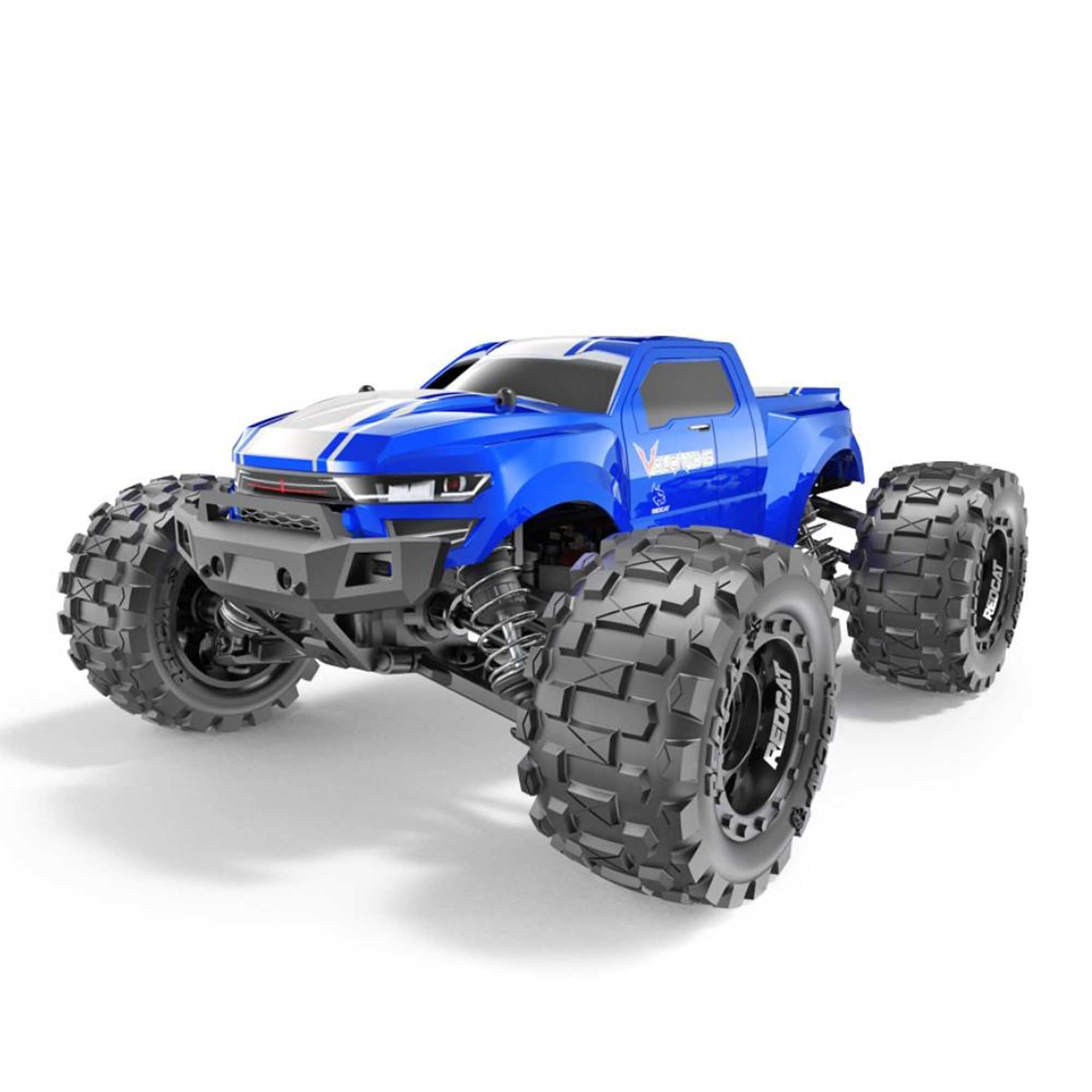 Redcat Racing Volcano-16 1/16 Scale 4WD Electric Monster Truck - Blue RC Car for Kids & Adults - Perfect for Off-Road Racing, Backyard Bashing & Stunt Driving