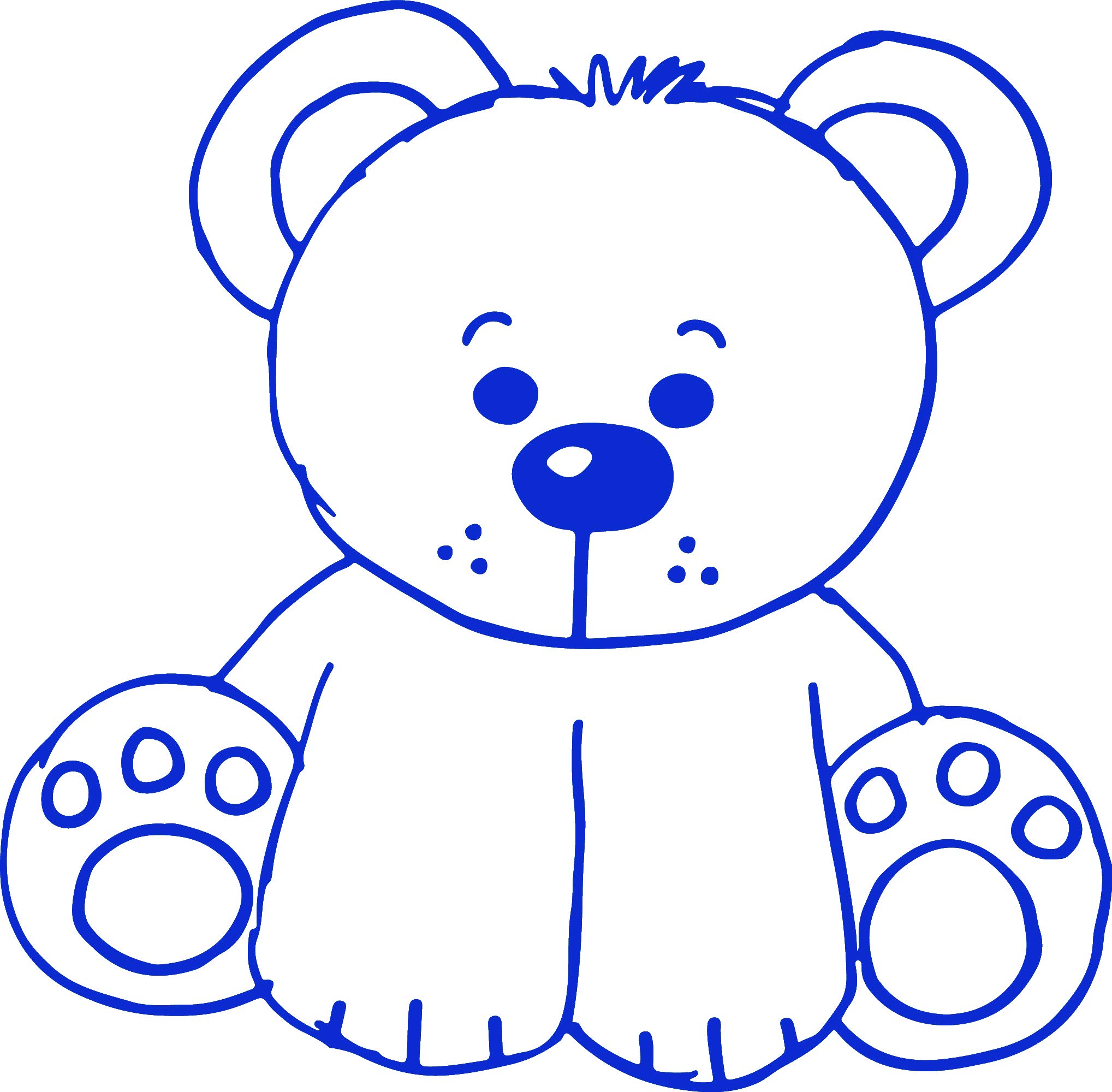 Cute 5-Inch Teddy Bear Sticker - Aunt Liz's Elementary Series - Waterproof Vinyl Decal for Cars, Trucks, Windows, Laptops & Tablets - Royal Blue - Perfect for Kids' Rooms, School Supplies & Outdoor Decor