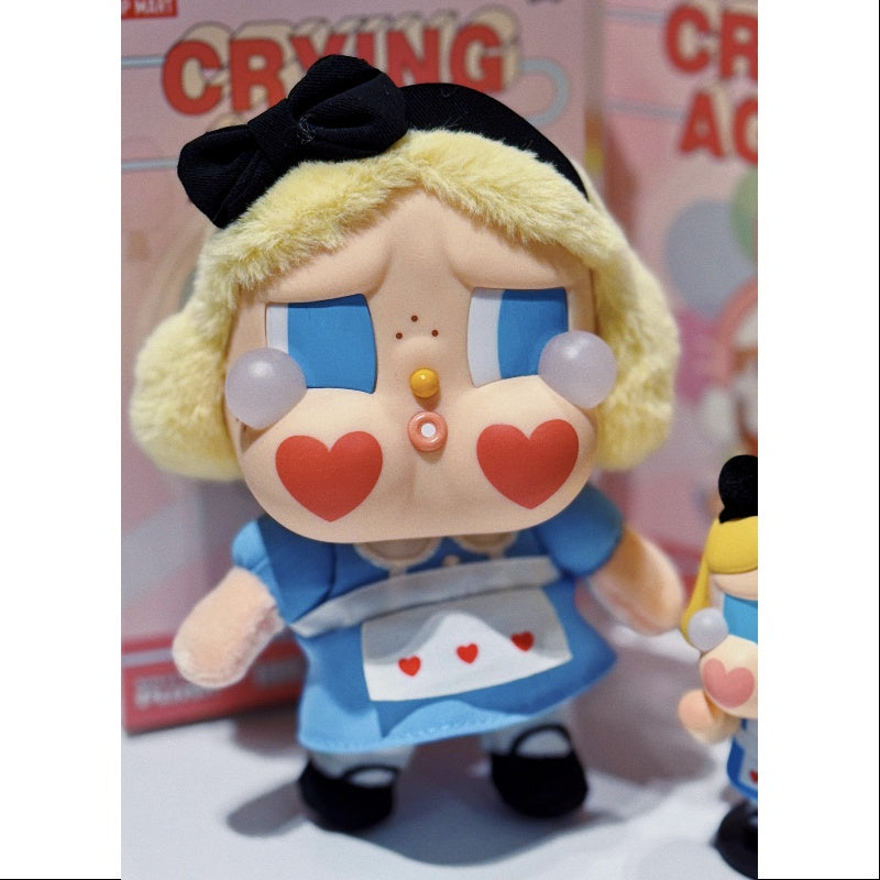 Crybaby Crying Again Series Vinyl Face Plush Doll - She's Alice | Kawaii Anime Collectible for Bedroom Decor, Gift for Fans
