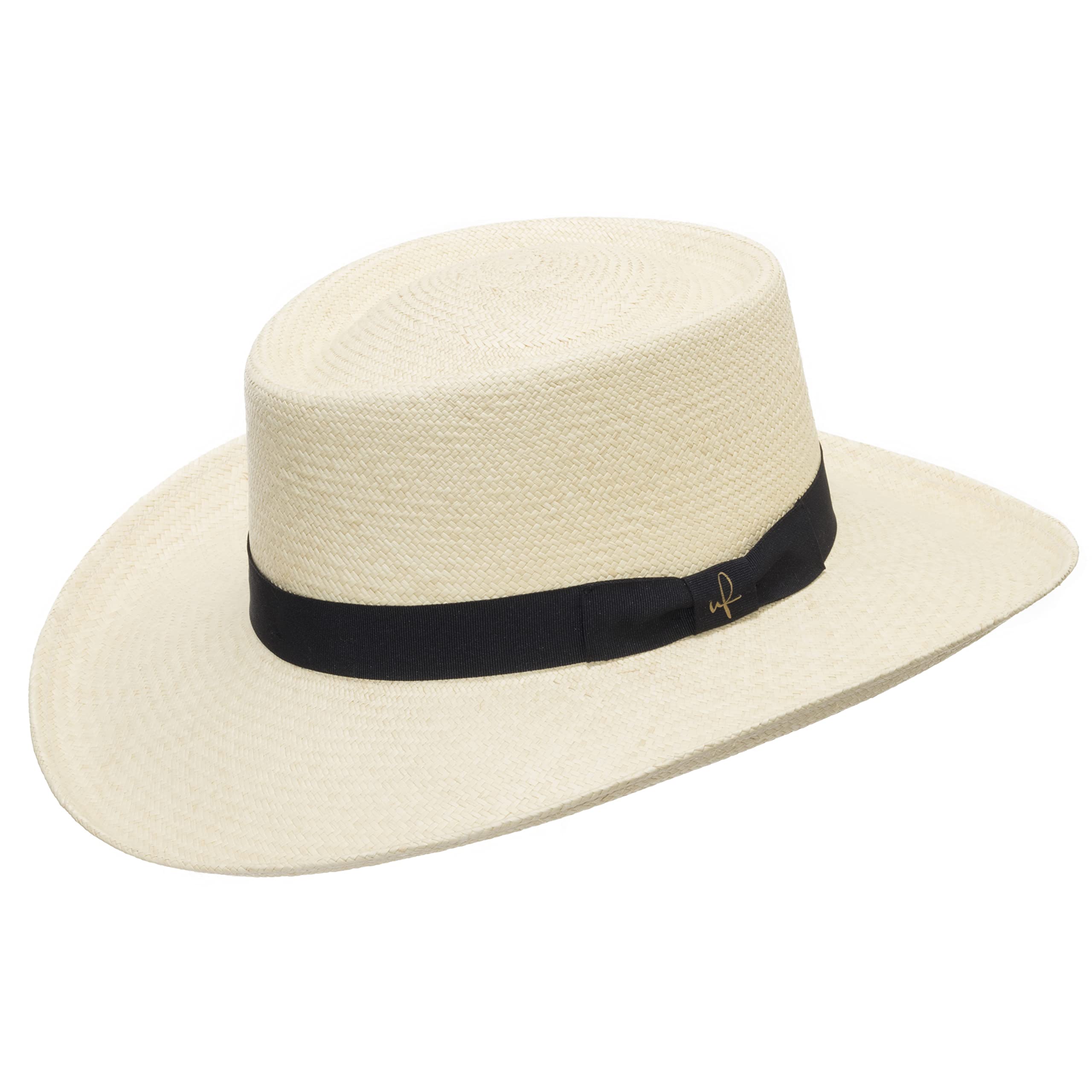 ULTRAFINO Gambler Panama Straw Hat for Men - Wide Brim Beach & Golf Hat - Breathable Summer Sun Protection for Outdoor Activities