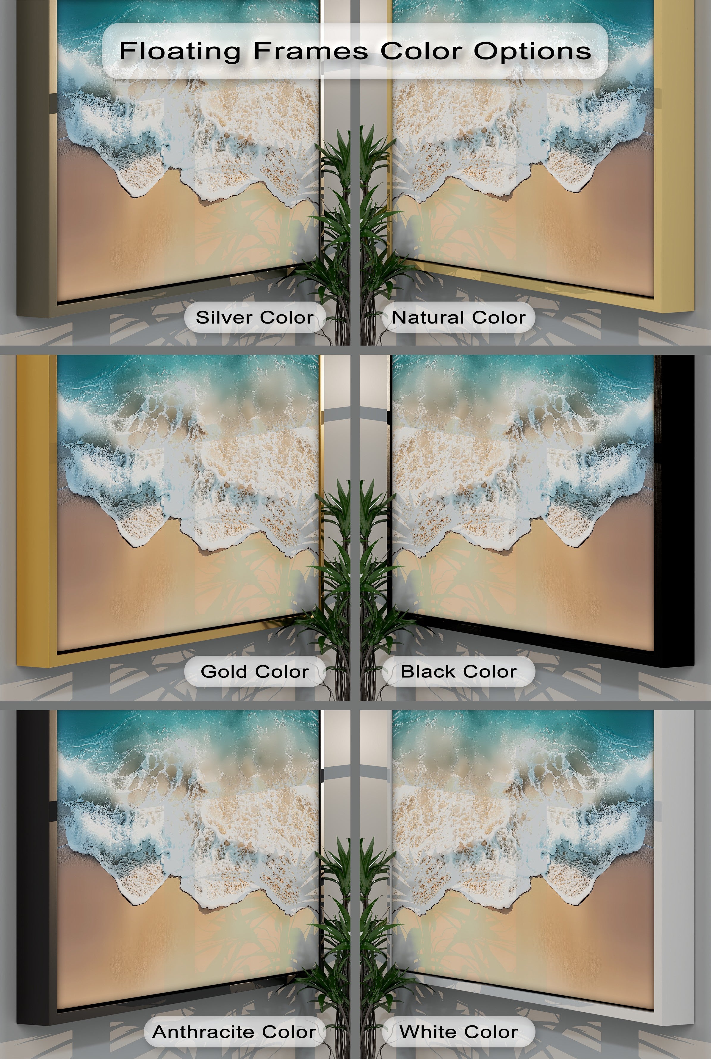 Stunning Aqua Blue Waves on Sandy Shore Canvas Wall Art - Coastal Beach Decor for Living Room, Bedroom & Office