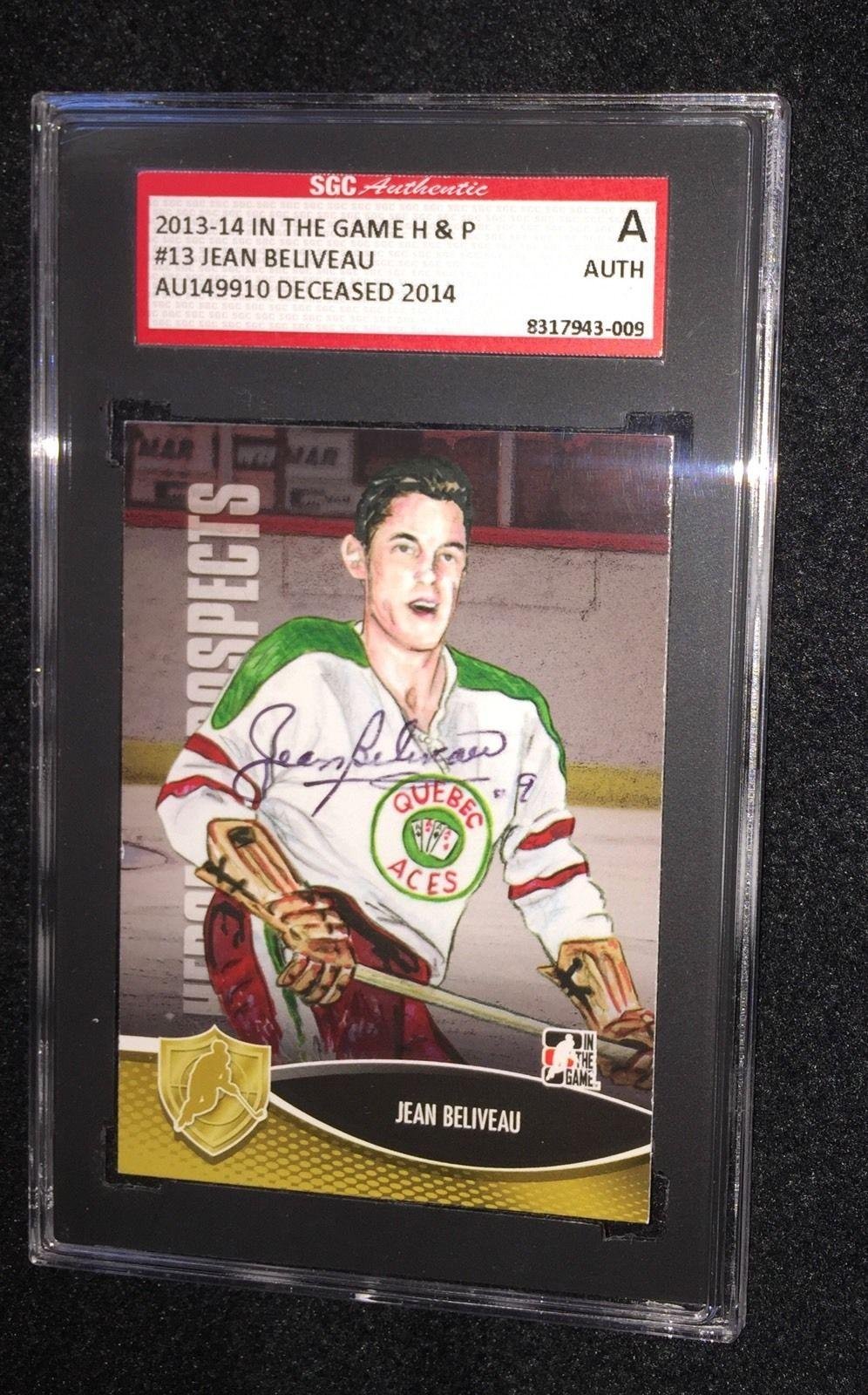 Jean Beliveau Autographed 2013/14 Heroes And Prospects Hockey Card #13 - SGC Certified Authentic - Collectible Memorabilia for Hockey Fans & Sports Collectors - Perfect for Display, Gifts, and Investment