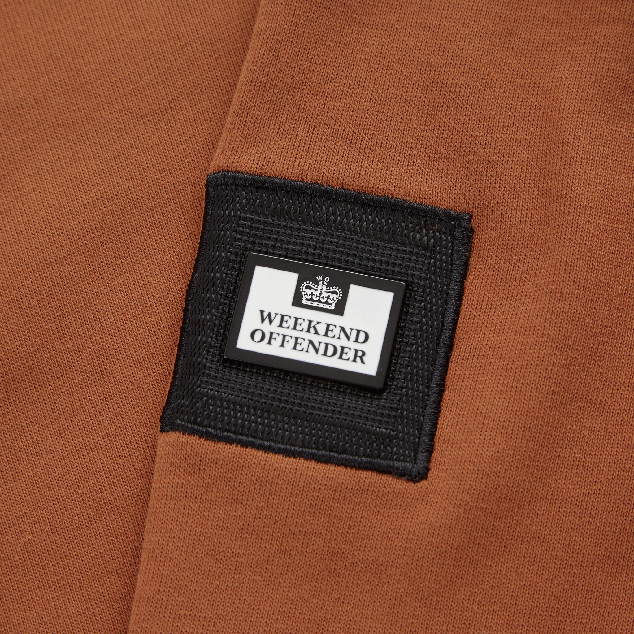 F Bomb Badge Crewneck Sweatshirt by Weekend Offender - Russet Color Casual Pullover for Men | Perfect for Streetwear, Urban Fashion & Weekend Outfits