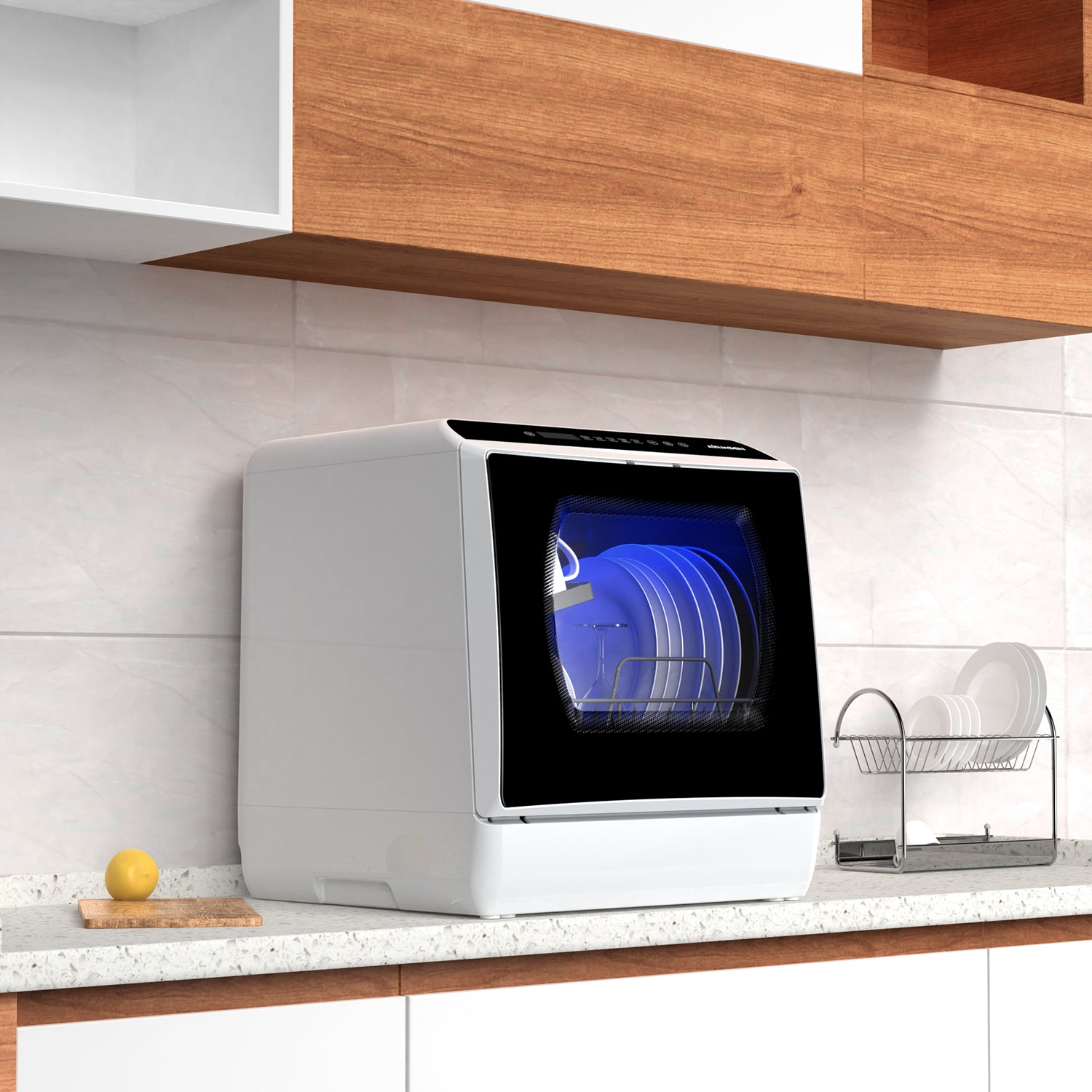 Portable Countertop Dishwasher with 5L Built-in Water Tank - Compact & Energy Efficient for Small Kitchens, Apartments, RVs, and Dorms
