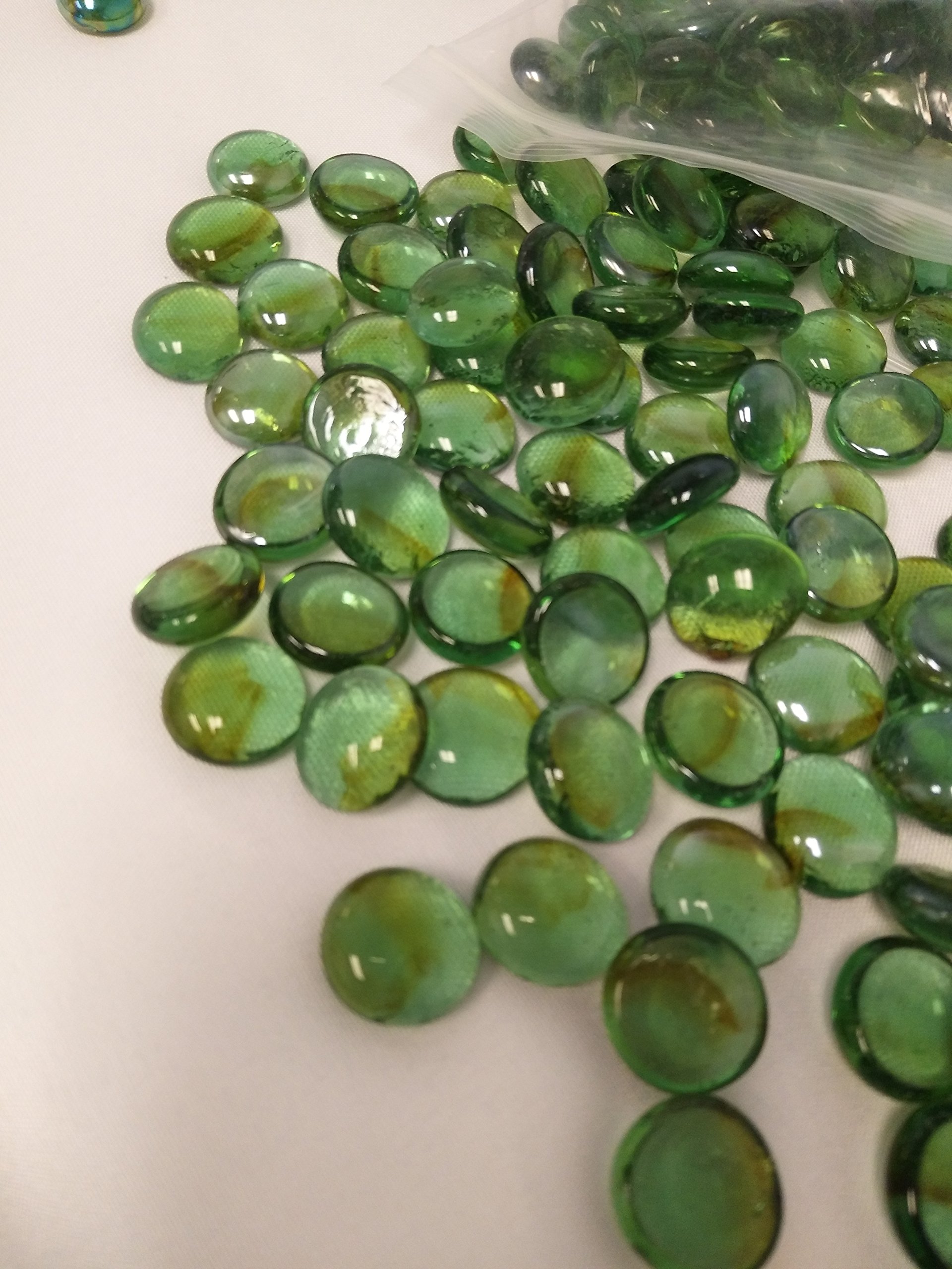 Premium Flat Glass Marbles - 30 lbs Bulk Vase Filler (Green) for Wedding Centerpieces, Floral Arrangements & Home Decor