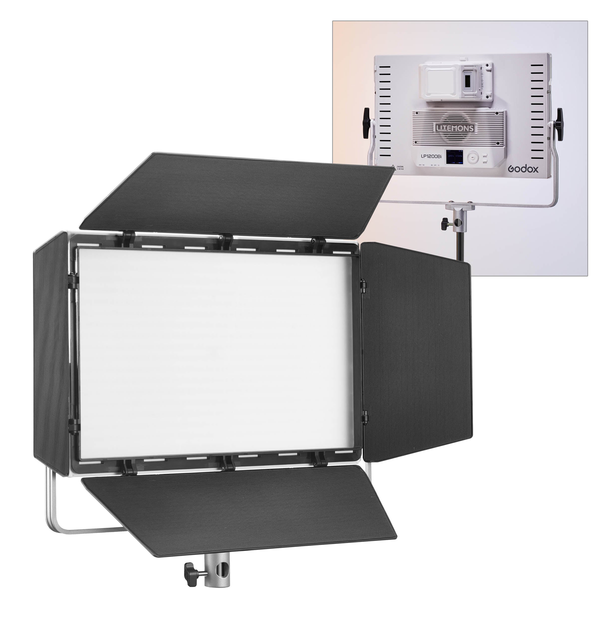Litemons LP1200Bi 120W Bi-Color LED Light Panel - Ultra Compact Studio Lighting for Photography, Videography & YouTube Content Creation