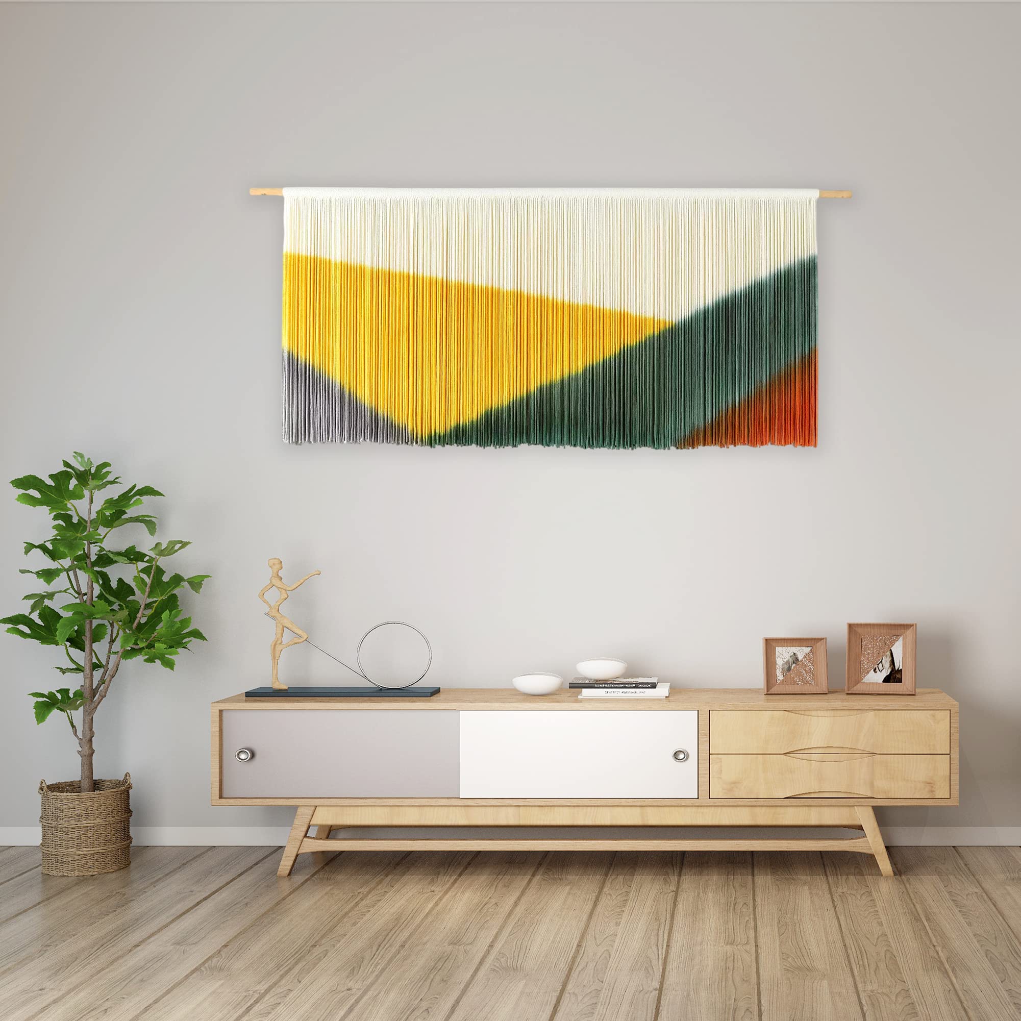 Handmade AURTEM Tie-Dyed Macrame Wall Hanging - Boho Chic Woven Yarn Tapestry for Home Decor | Perfect for Living Room, Bedroom & Nursery Wall Art | Bohemian Style Interior Design Accent