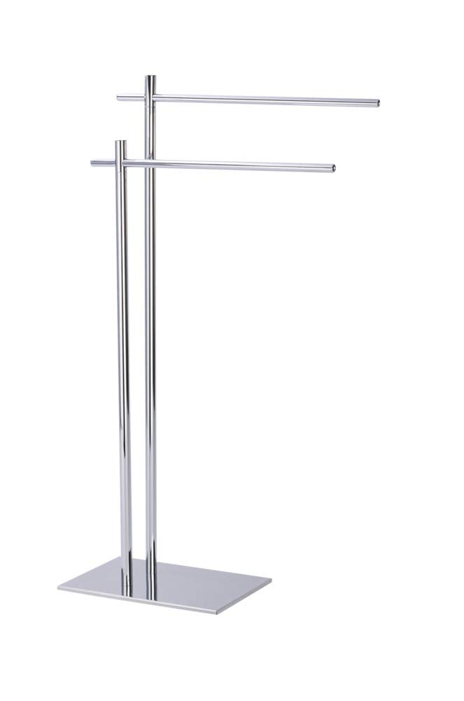 WENKO Silver Metal Clothes Drying Rack, 20 x 49 x 84 cm Foldable Laundry Stand for Towels & Clothing - Space Saving Solution for Small Apartments, Bathrooms & Balconies