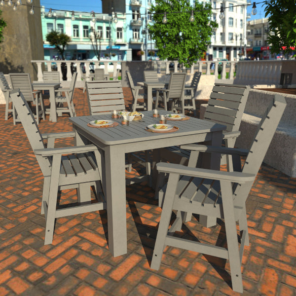 5-Piece Square Counter Dining Set - Modern Kitchen Table & Stools for Small Spaces - Perfect for Breakfast Nook, Apartment, or Bar Counter Seating