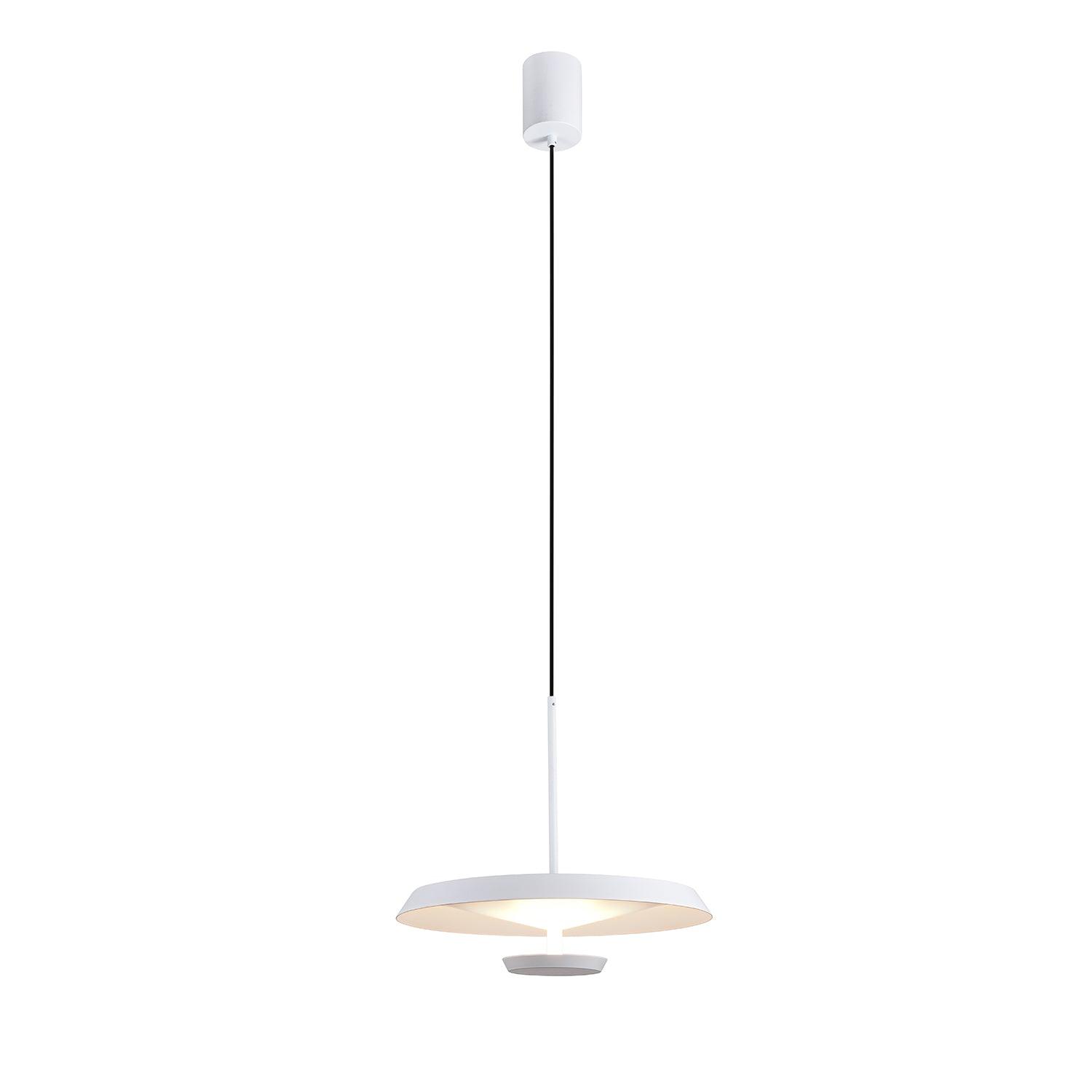 Modern Flat Pendant Light Fixture - Sleek Minimalist Ceiling Lamp for Kitchen Island, Dining Room & Bedroom Lighting - Dimmable LED Hanging Light with Adjustable Cord