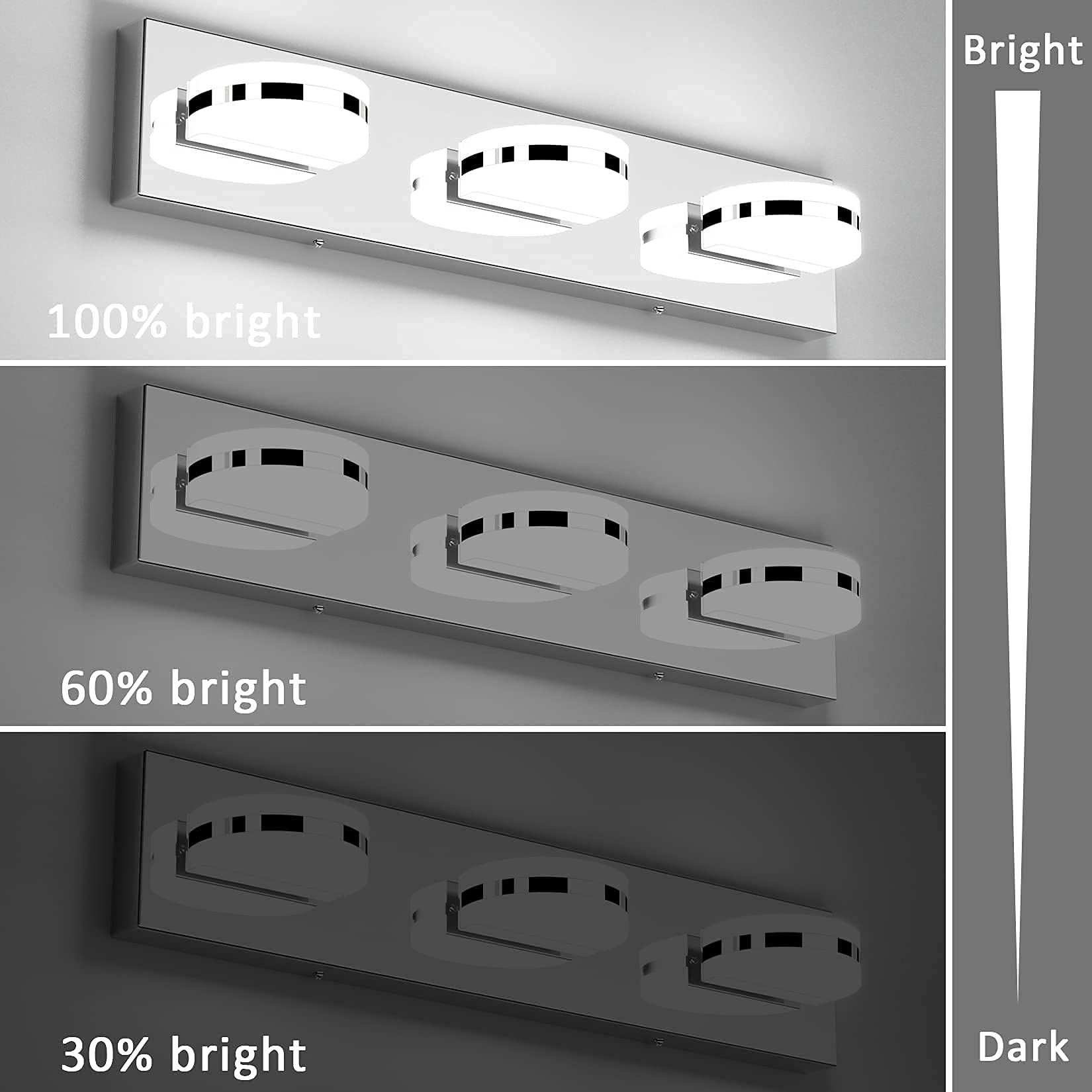 Modern LED Vanity Light for Bathroom - Frosted White Acrylic Up/Down Wall Light Fixture - Perfect for Mirror Lighting & Bathroom Decor