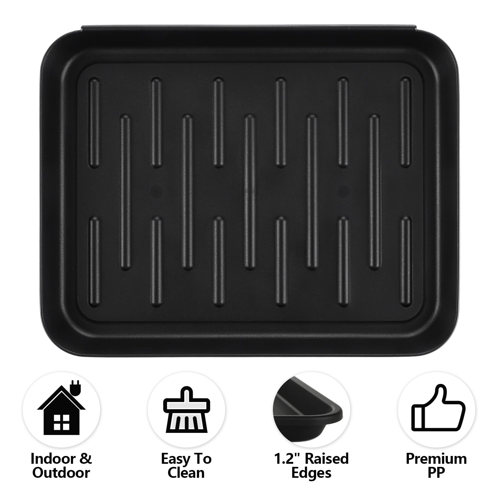 6 Pack Plastic Boot Tray - 13.8x10.8 Inch Waterproof Shoe Mat for Entryway & Mudroom - Perfect for Wet Shoes, Pet Bowls & Indoor Use
