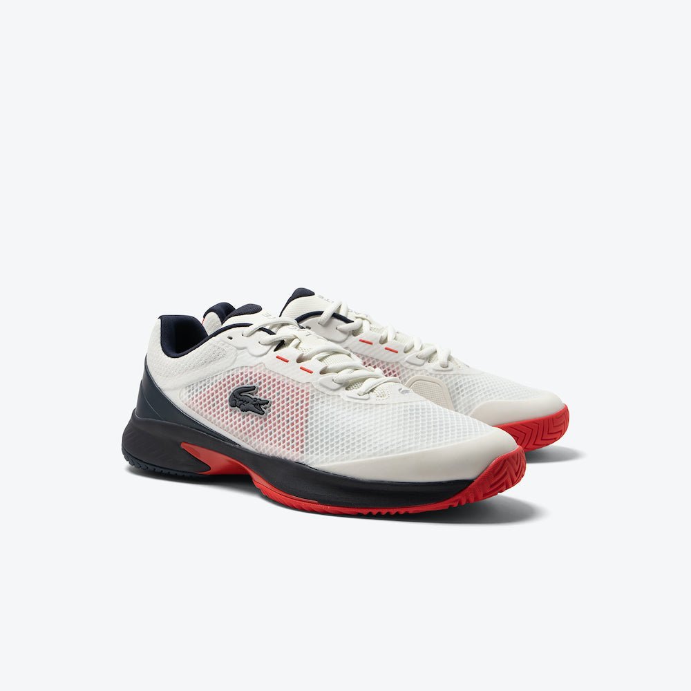 Lacoste Tech Point Men's Tennis Shoes - White, Navy, Red | Comfortable & Durable Sneakers for Casual Wear, Sports & Gym Workouts