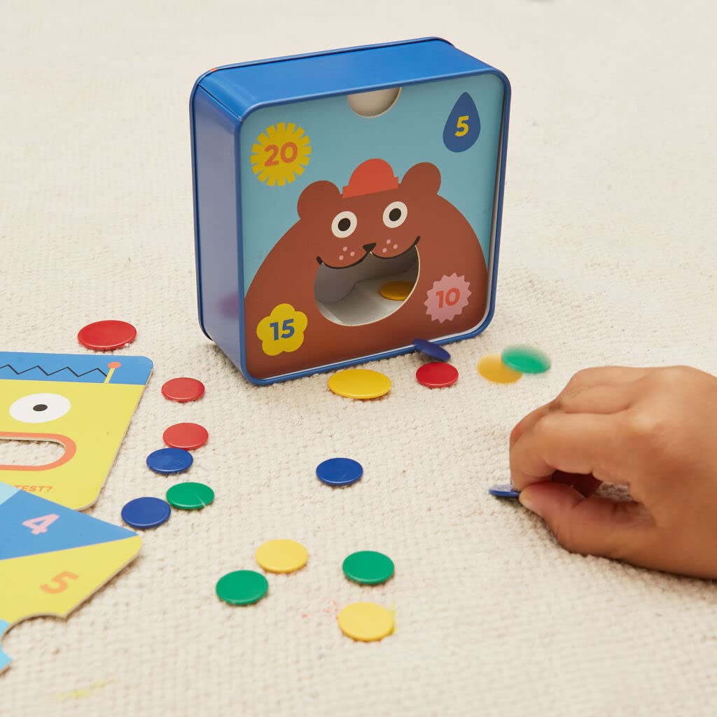 Kikkerland 3-in-1 Travel Tiddlywinks Game Set - Portable Classic Board Game for Kids & Adults - Perfect for Road Trips, Camping & Family Game Nights