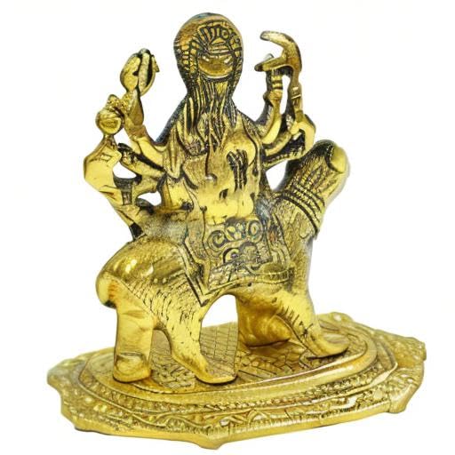 5 Inch Metal Durga Amba Navratri Pooja Statue - Handcrafted Indian Spiritual Sculpture for Home Altar, Temple Decor, Festival Gifts & Spiritual Décor | Perfect for Hindu Worship, Diwali Decorations & Cultural Home Accents
