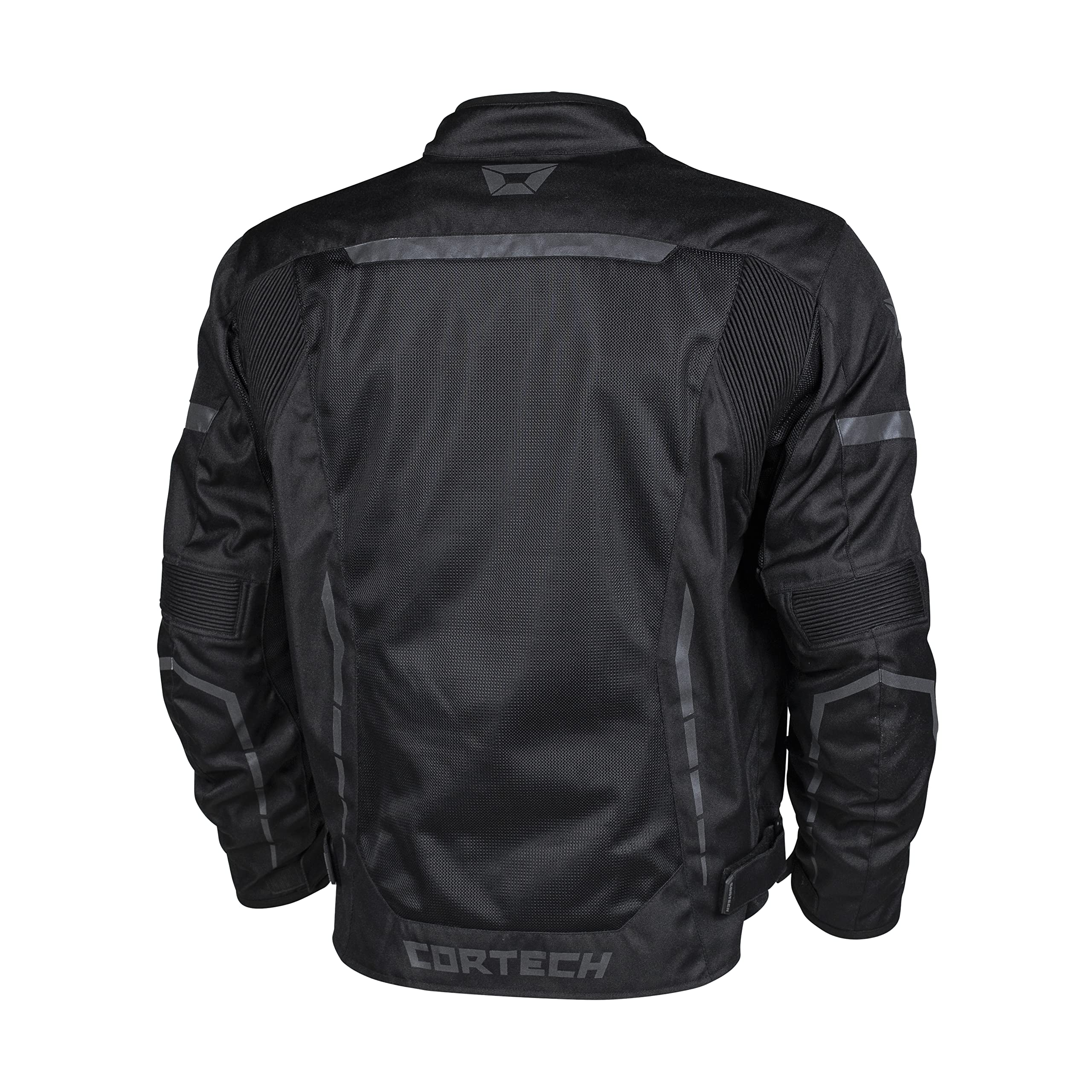 Cortech Men's Hyper-Flo Air Jacket - Lightweight Motorcycle Riding Jacket for Summer, Breathable Mesh with Armor Protection (Black, Large) - Perfect for Street Biking, Commuting & Adventure Tours