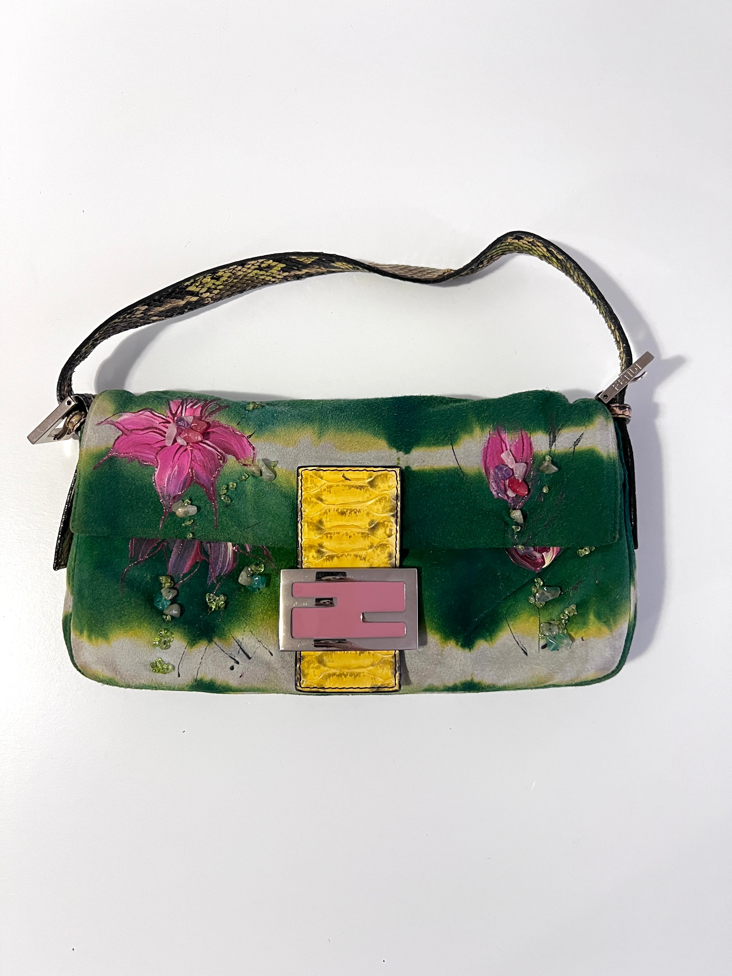 Fendi Floral Beaded Baguette Bag - Luxury Designer Handbag for Women | Perfect for Parties, Weddings & Evening Events