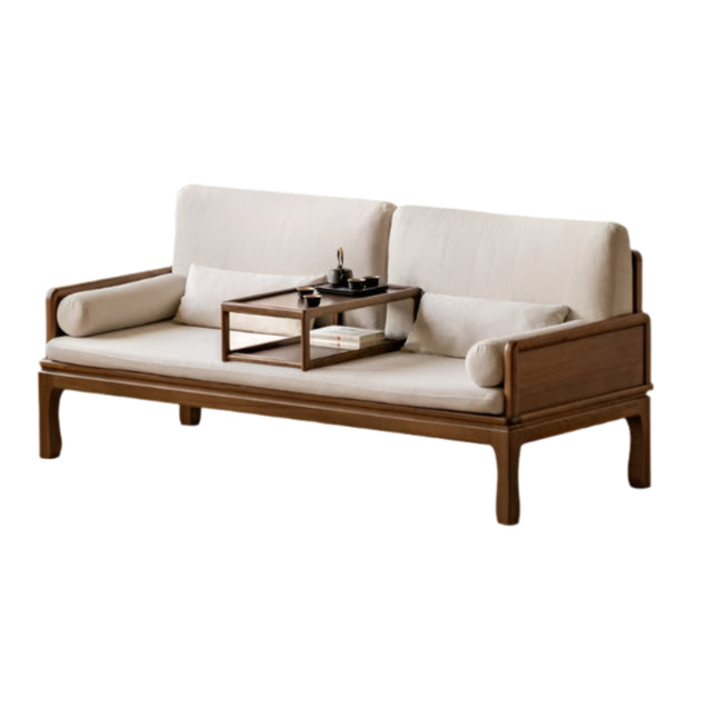 85x200x86 cm / Walnut Color / oak mat pear white sofa + Upper seat