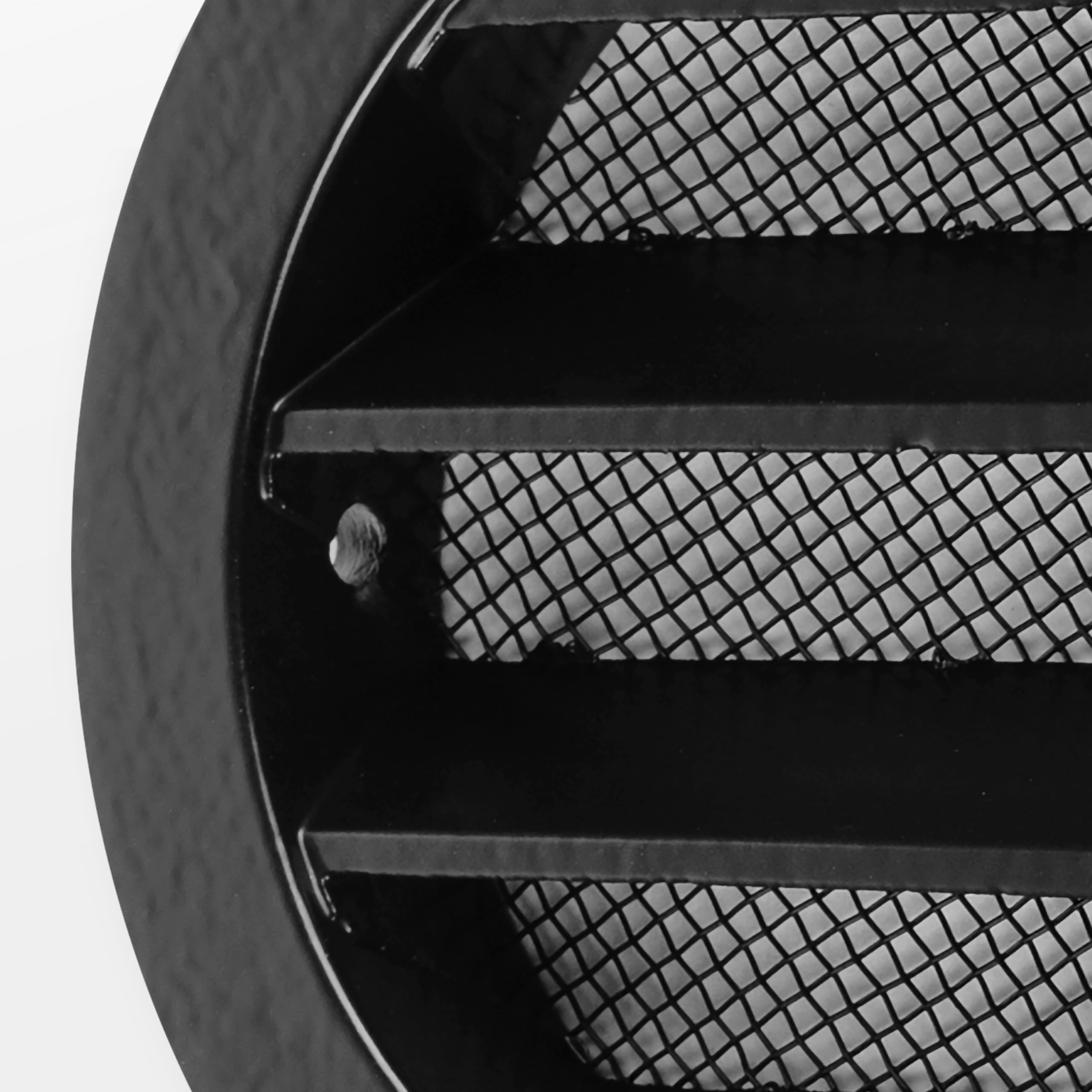 Calimaero 3-Inch Black Round Metal Air Vent Grill Cover with Fly Screen - Flat Louver Design for HVAC Metal Ducts - Perfect for Home, Office & Commercial Ventilation Systems