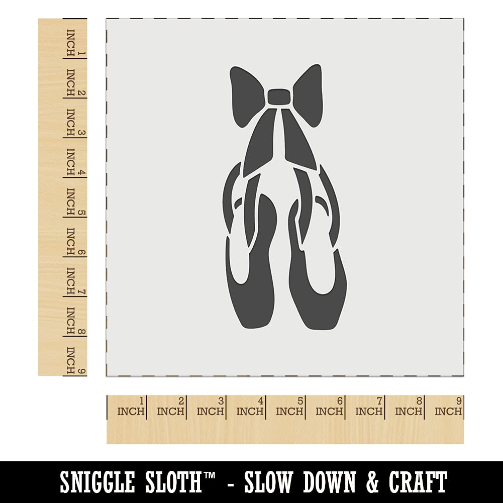 Professional Ballet Ballerina Slippers Dance Shoes - 9 Inch Reusable Wall Stencil for Cookie Decorating, DIY Crafts & Home Décor | Perfect for Dance Studios, Baking Parties & Creative Projects