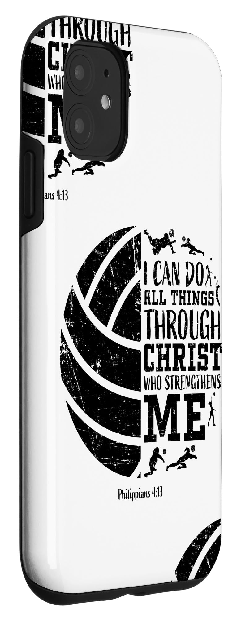 iPhone 11 Volleyball Themed Phone Case - Christian Bible Verse Design for Teen Girls & Women - Perfect Gift for Athletes, Church Friends & Volleyball Lovers