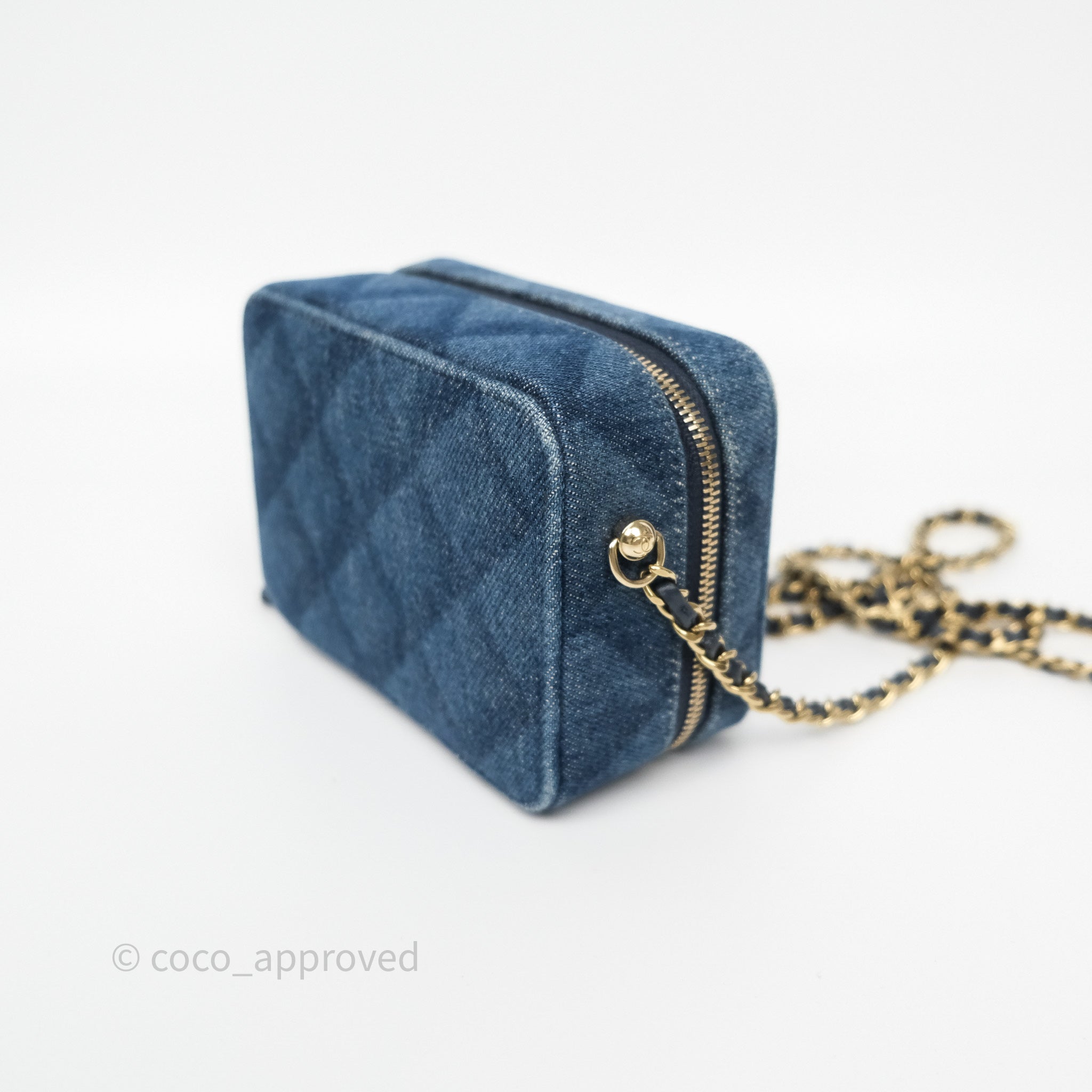 Chanel Quilted Denim Camera Bag with Gold Hardware - Perfect for Everyday Use & Special Occasions