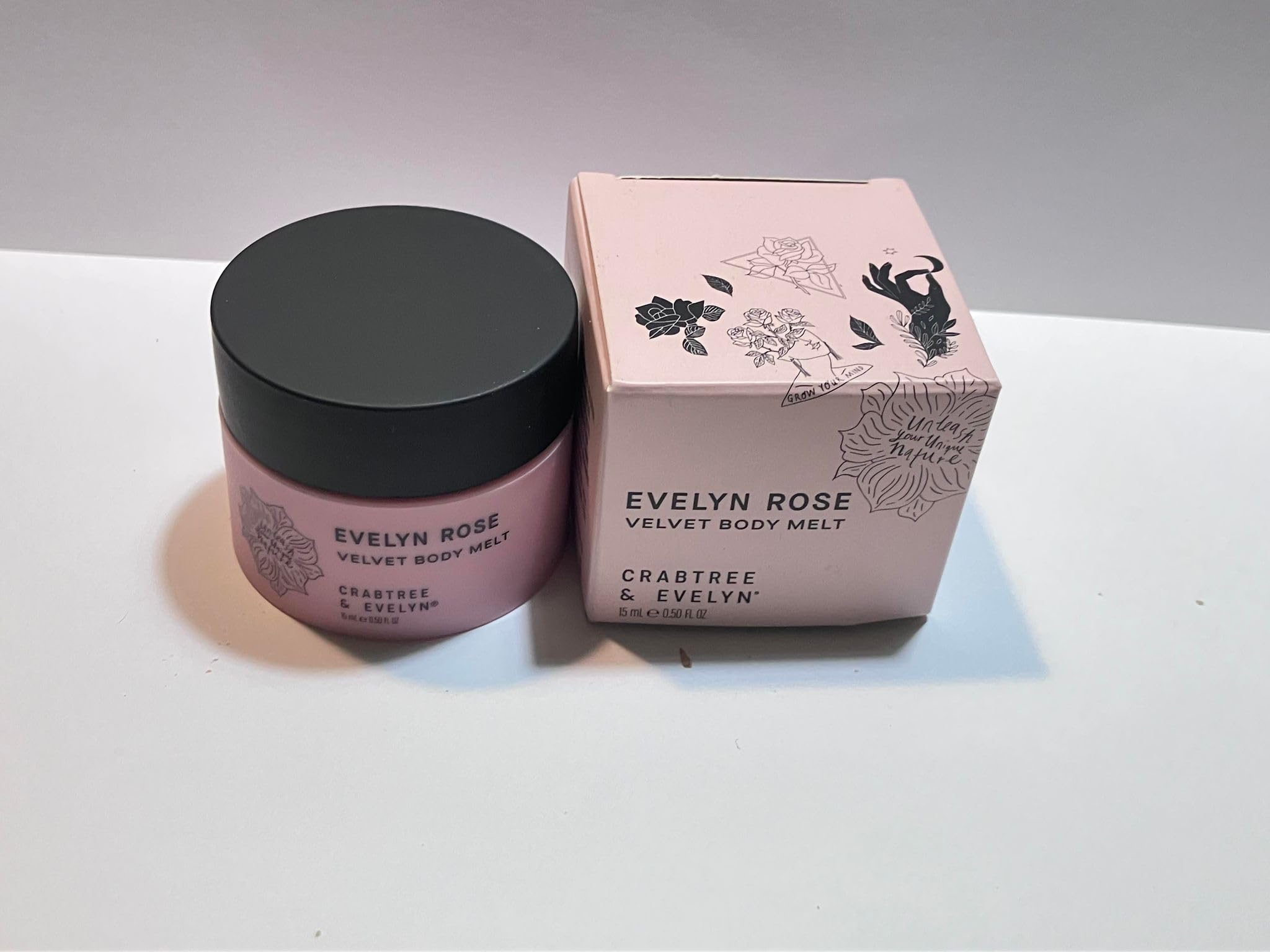 Crabtree & Evelyn Evelyn Rose Velvet Body Melt Travel Size 15ml - Luxurious Rose-Scented Body Butter for Dry Skin Care, Perfect for Travel, Gifts & Daily Moisturizing