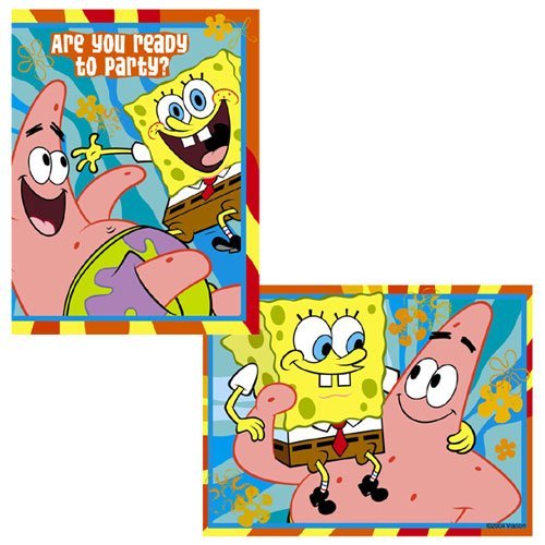 SpongeBob SquarePants Birthday Party Invitations - 8 Count - Fun Kids Birthday Invites for Themed Parties & Celebrations