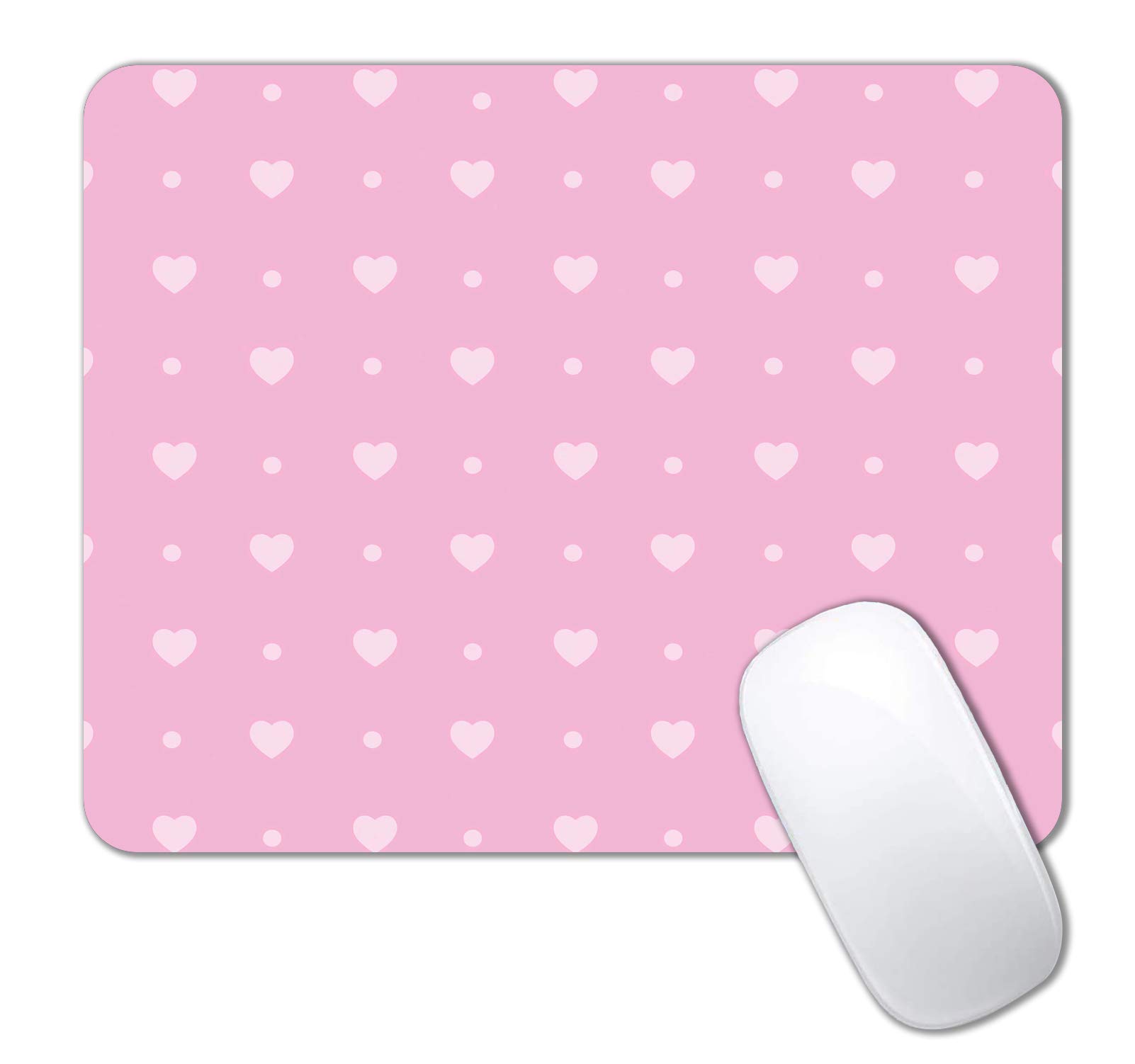 IMAYONDIA Cute Pink Hearts Mouse Pad for Kids & Girls - Non-Slip Rubber Base, Portable Wireless Mouse Mat for Laptop, Office & Home Use - Perfect Gift for Valentine's Day, Birthday & School Supplies