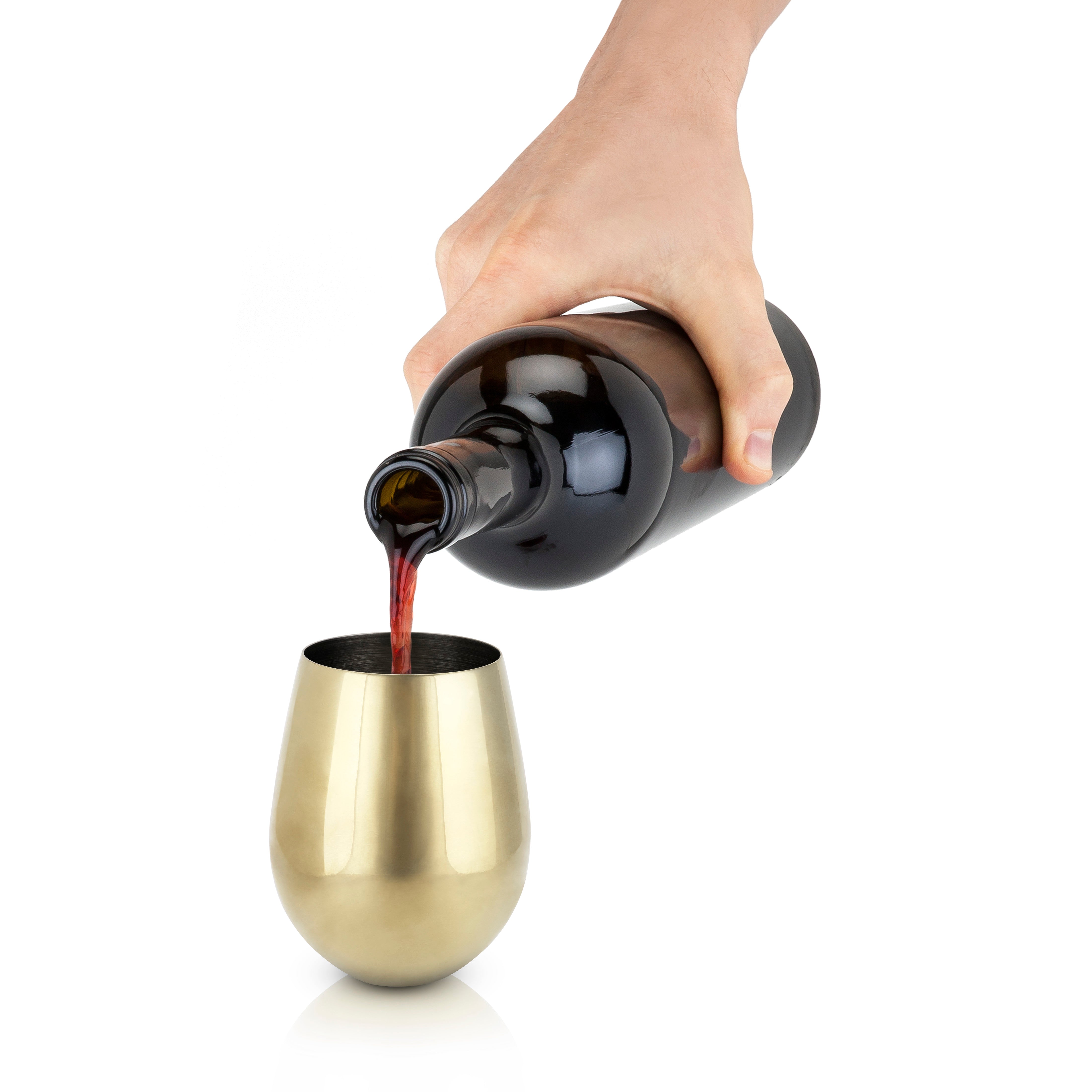 Premium Gold Stainless Steel Stemless Wine Glasses Set of 2 - Shatterproof & Dishwasher Safe for Indoor/Outdoor Use - Perfect for Parties, Picnics, and Home Entertaining