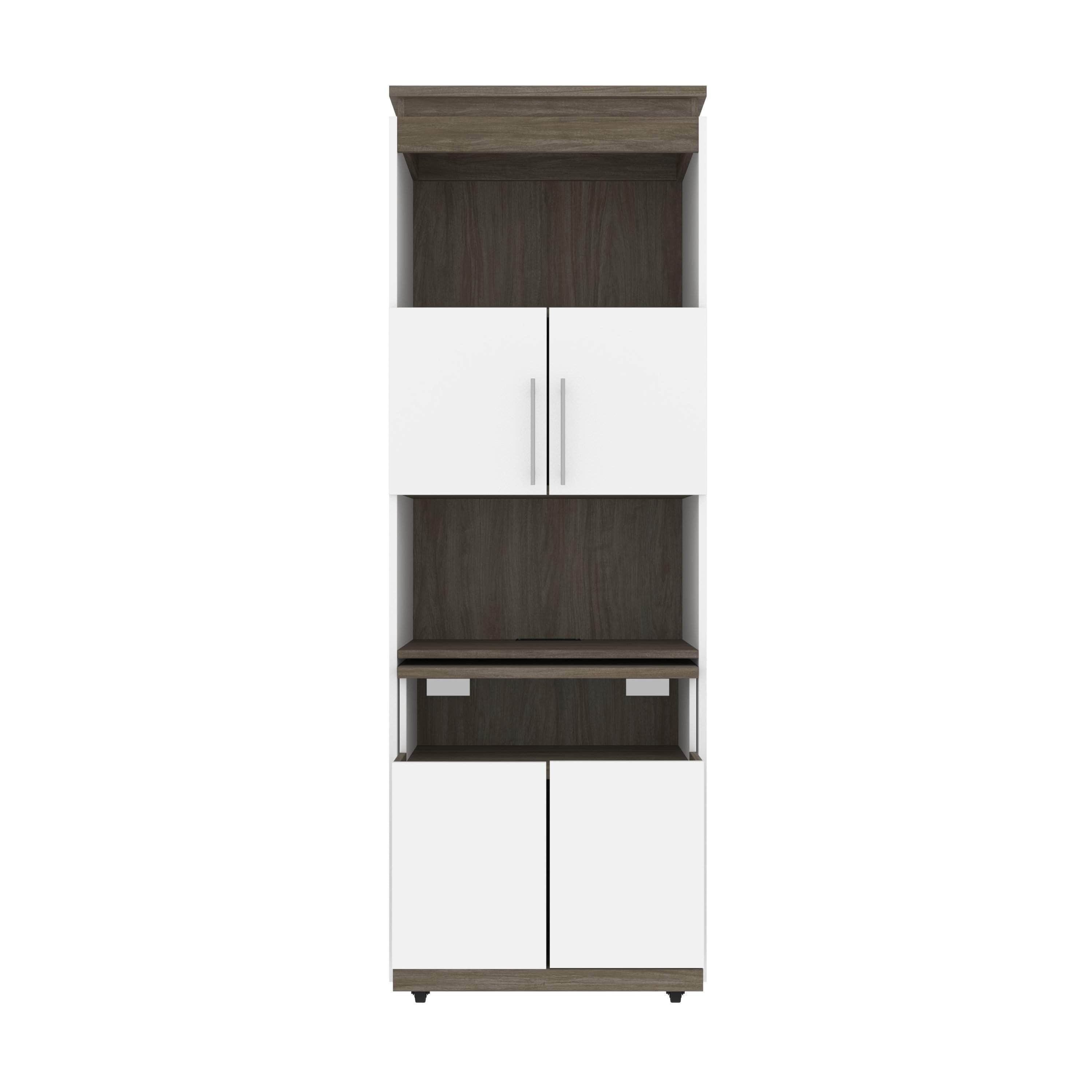 Orion Shelving Unit with Fold Out Desk - 2 Colors | Space-Saving Home Office Storage & Workspace for Small Rooms