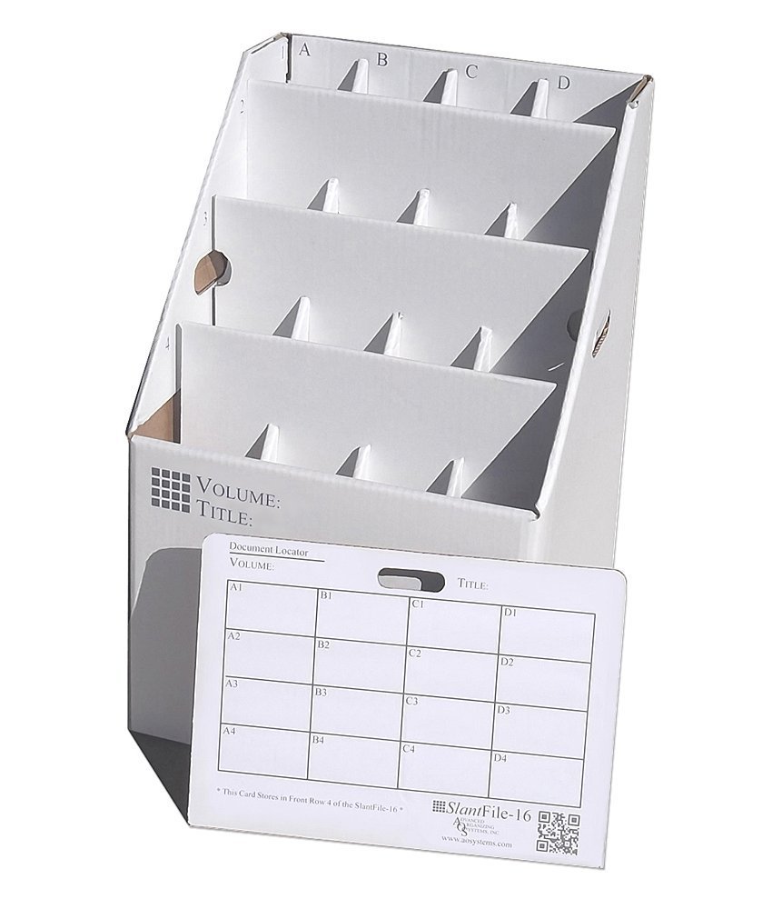 16-Slot Rolled Document Filing Box - Organize & Store Blueprints, Posters, Artwork - Perfect for Offices, Schools & Home Storage