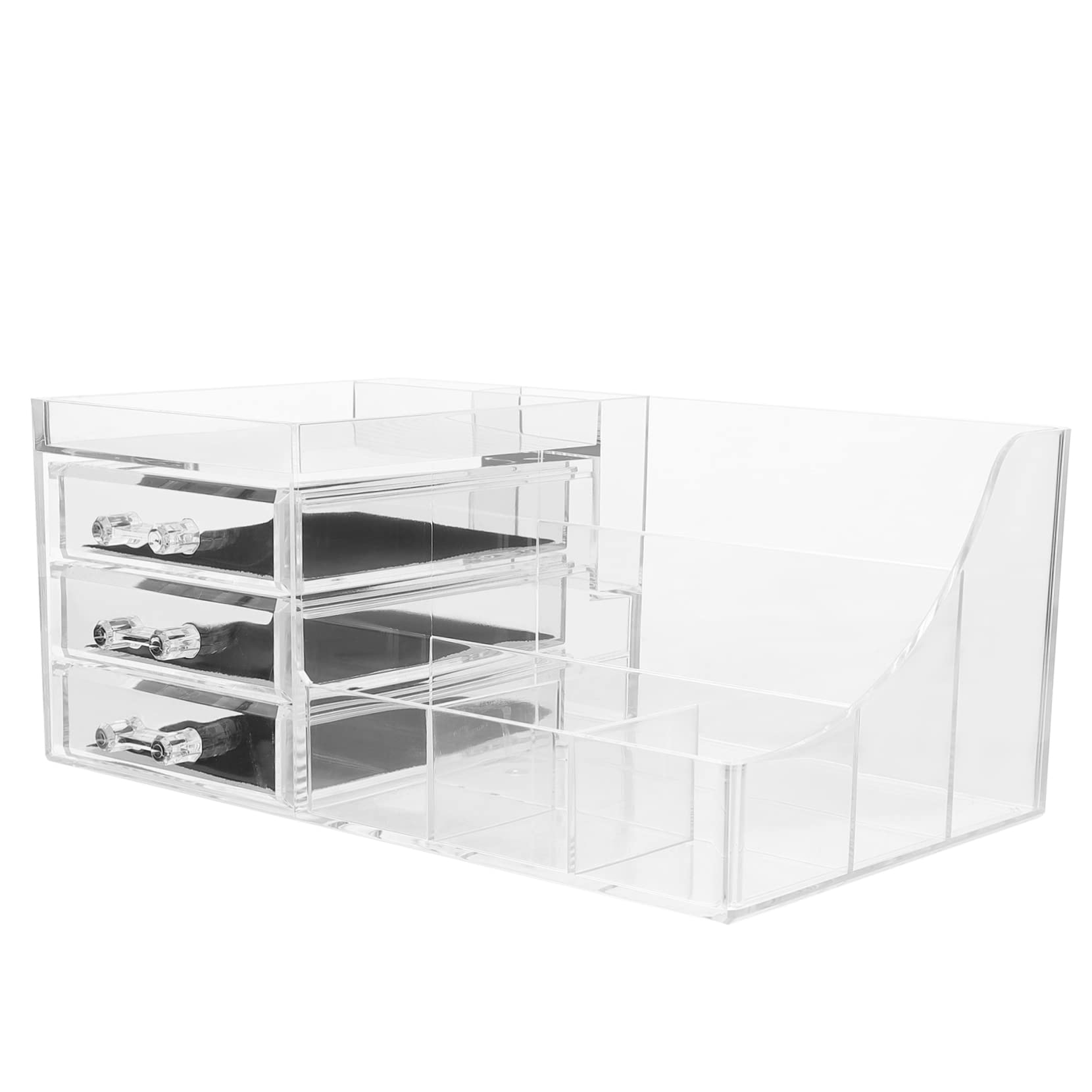 Clear Acrylic Lipstick Organizer Drawer - Minkissy Cosmetic Storage Box for Makeup Vanity | Perfect for Makeup Countertops, Bathroom Organization & Travel Cosmetic Cases