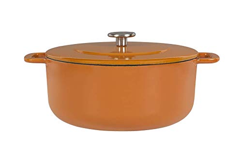 Premium Sous-Chef Dutch Oven - 6 Quart Enameled Cast Iron Pot with Lid - Perfect for Braising, Baking & Slow Cooking - Ideal for Soups, Stews, Bread & Camping Meals